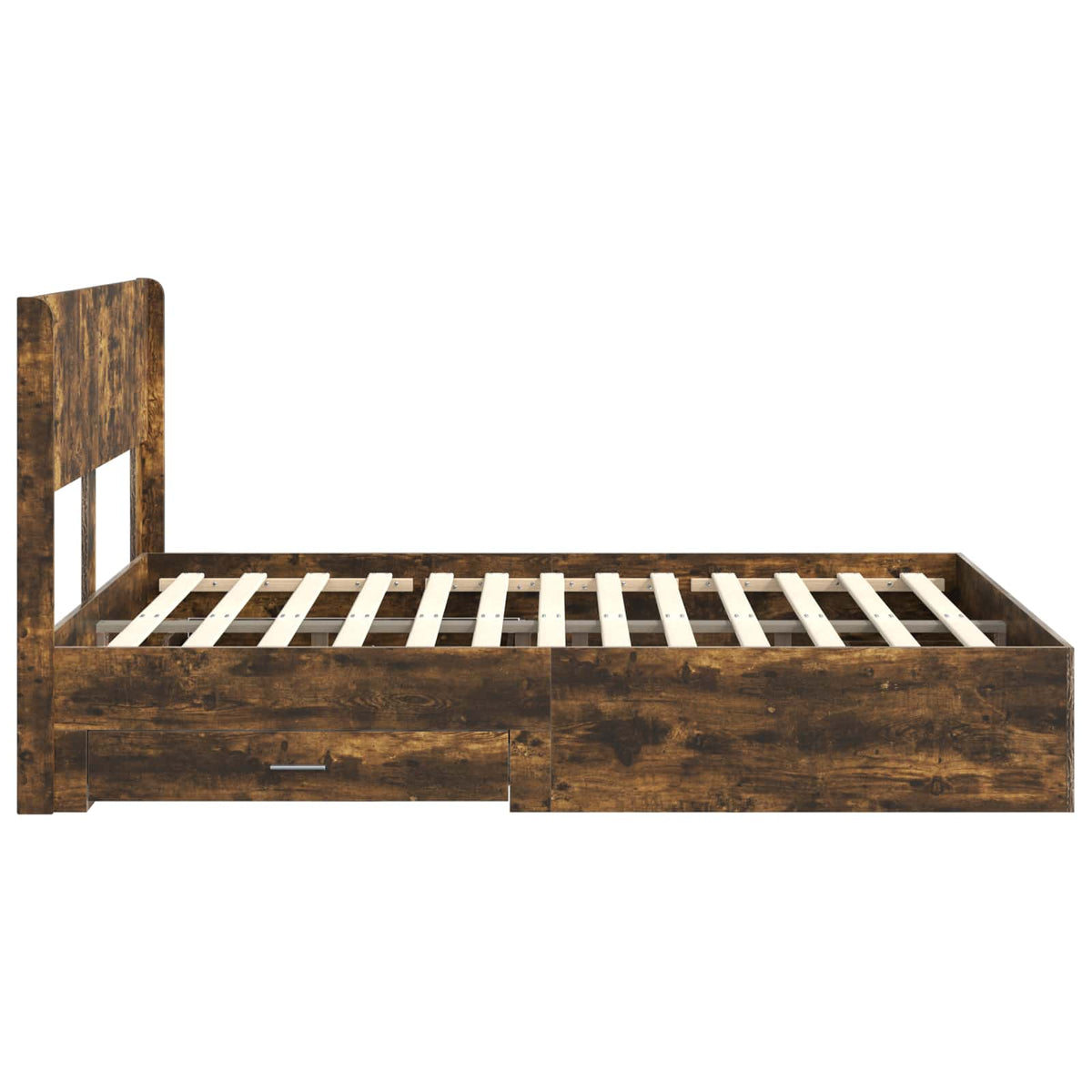 Bed Frame Storage Headboard Smoked Oak 120 X 190 Cm 193 cm