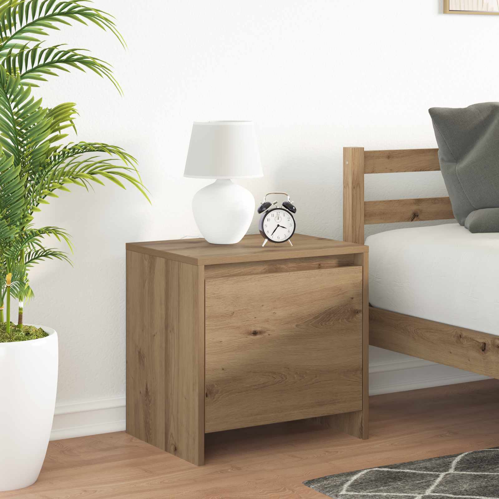 Bedside Cabinet 45X34X44.5 Cm Engineered Wood