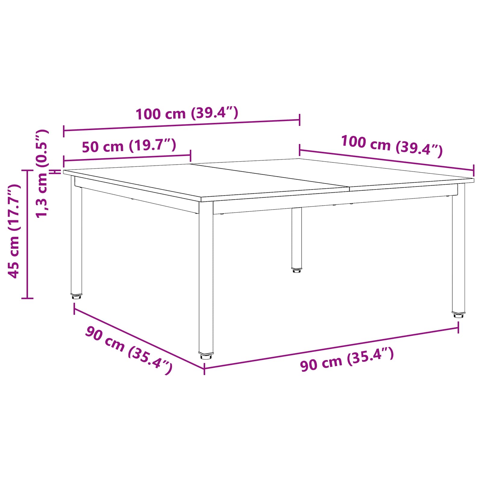 Coffee Table Solid Pine Wood
