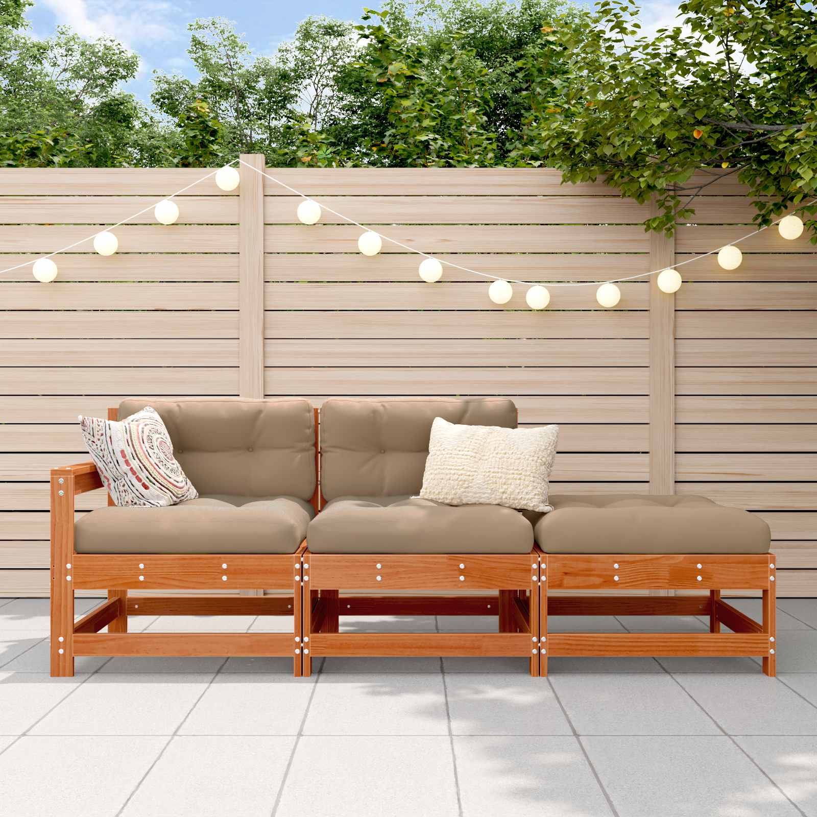 Garden Black Solid Wood Pine