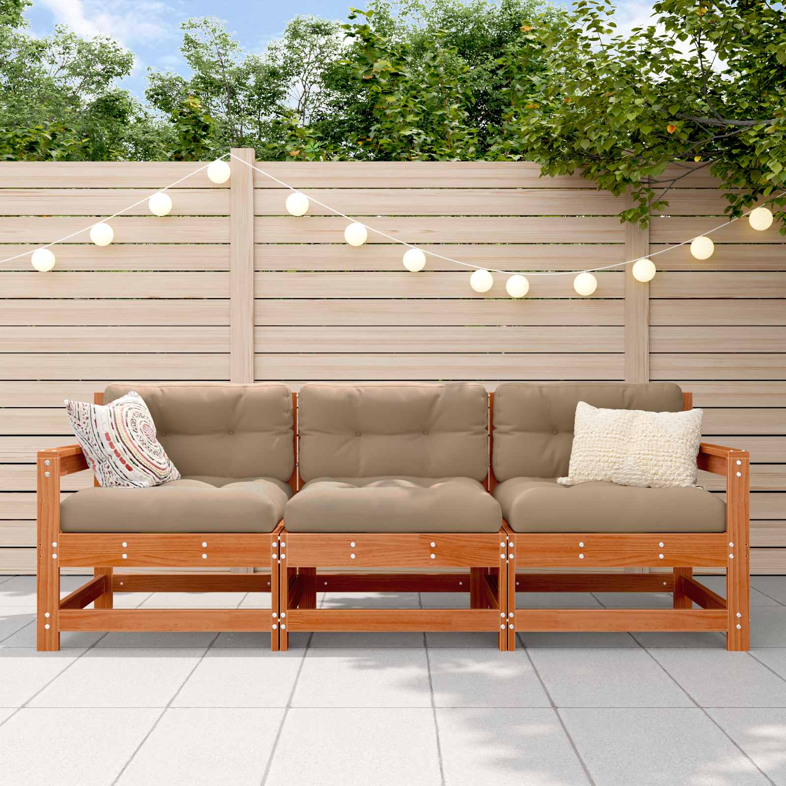 Garden Black Solid Wood Pine