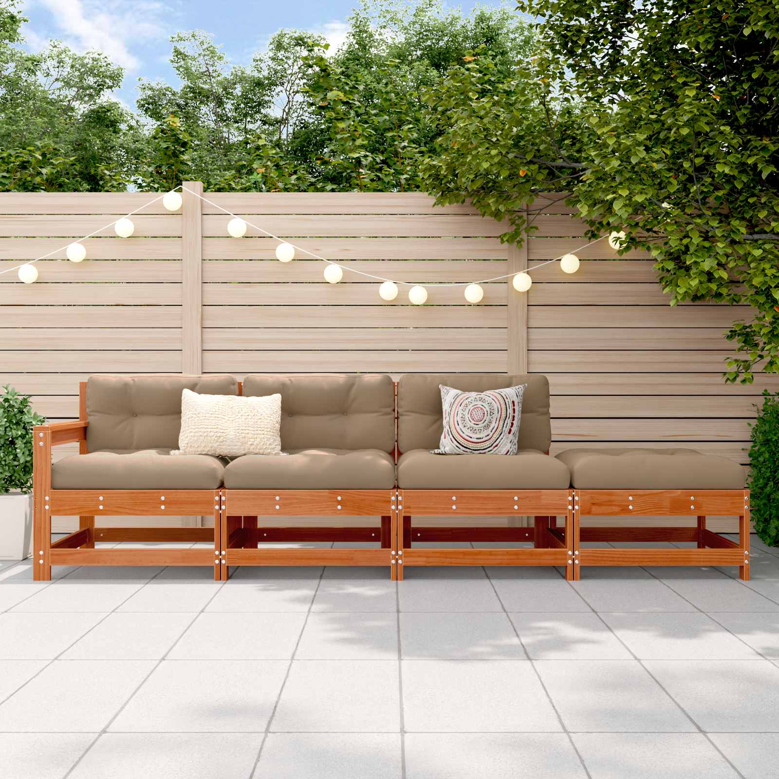 Garden Black Solid Wood Pine