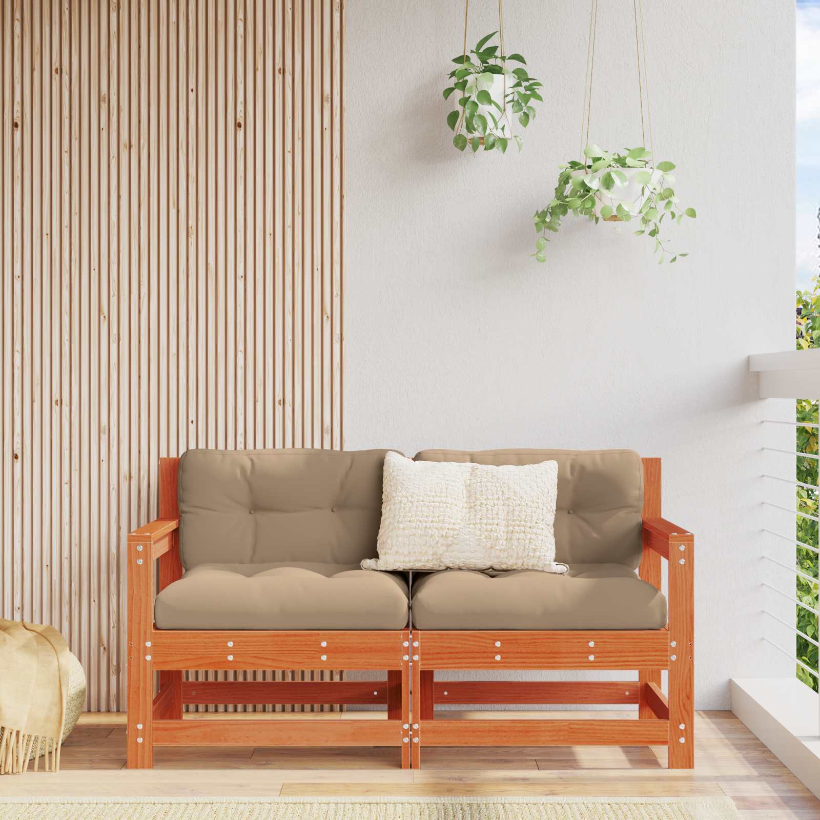 Garden Black Solid Wood Pine