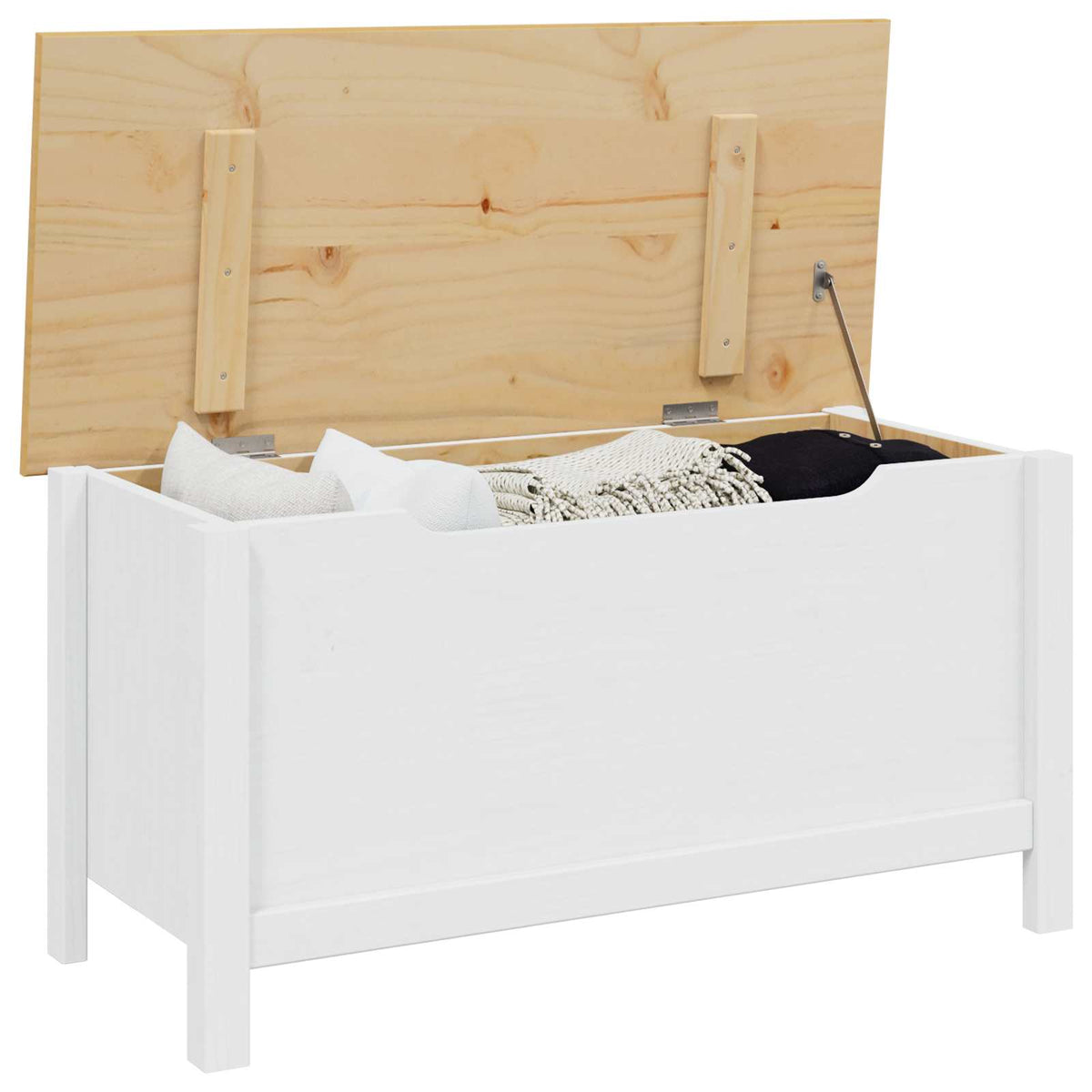 Storage Chests Pine Wood Box Blanket Toy Chest Trunk Honey Brown 90cm Indoor 90