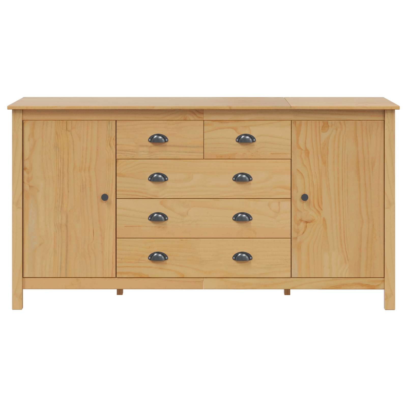 Sideboard Hill Honey Brown 154 X 40 X 80 Cm Solid Pine Wood