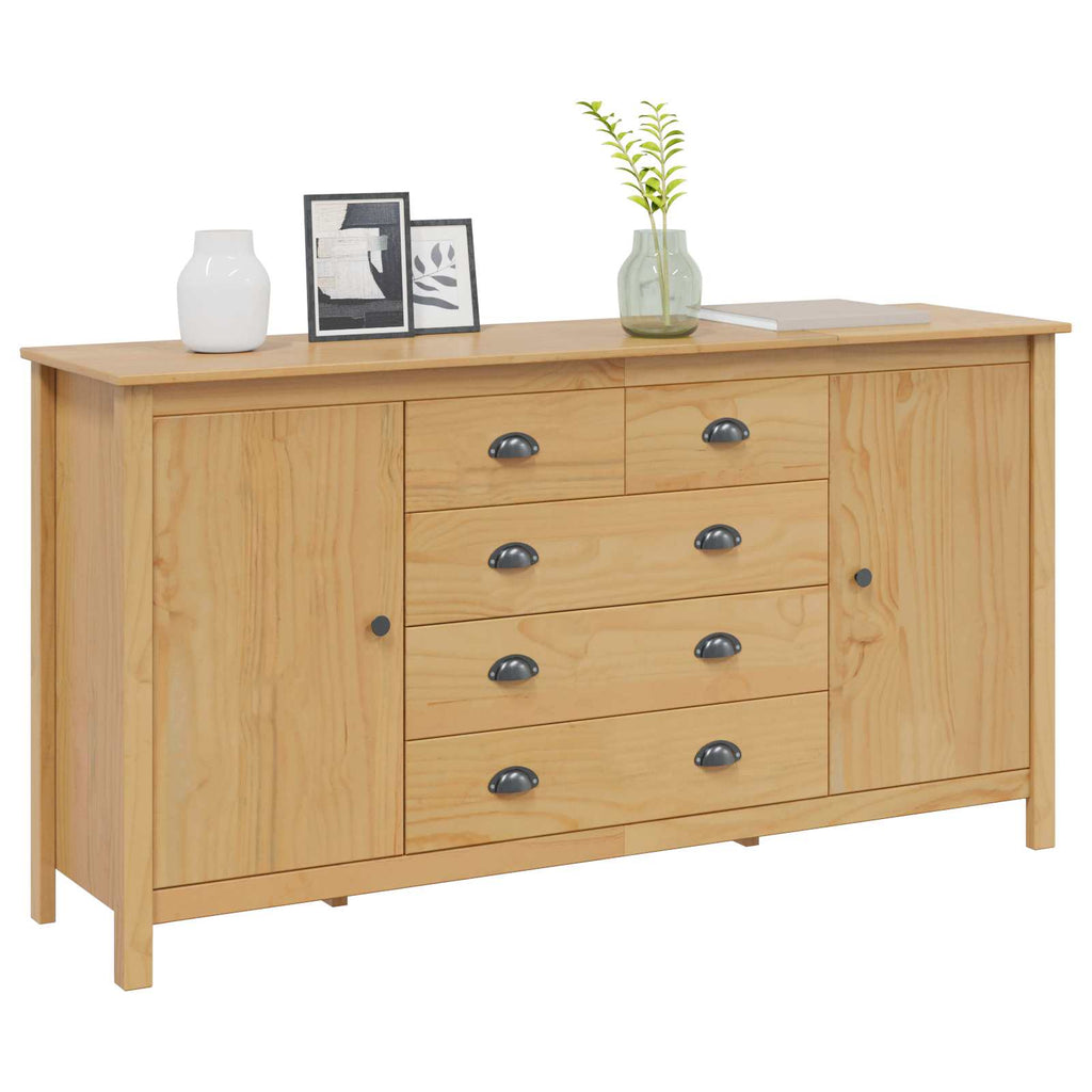Sideboard Hill Honey Brown 154 X 40 X 80 Cm Solid Pine Wood
