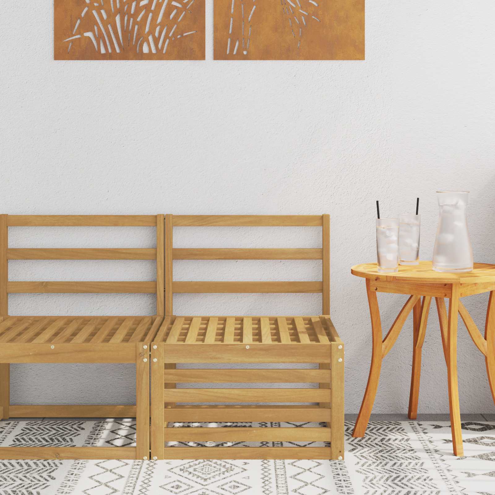 Outdoor 91 X 63 X 73 Cm Solid Acacia Wood