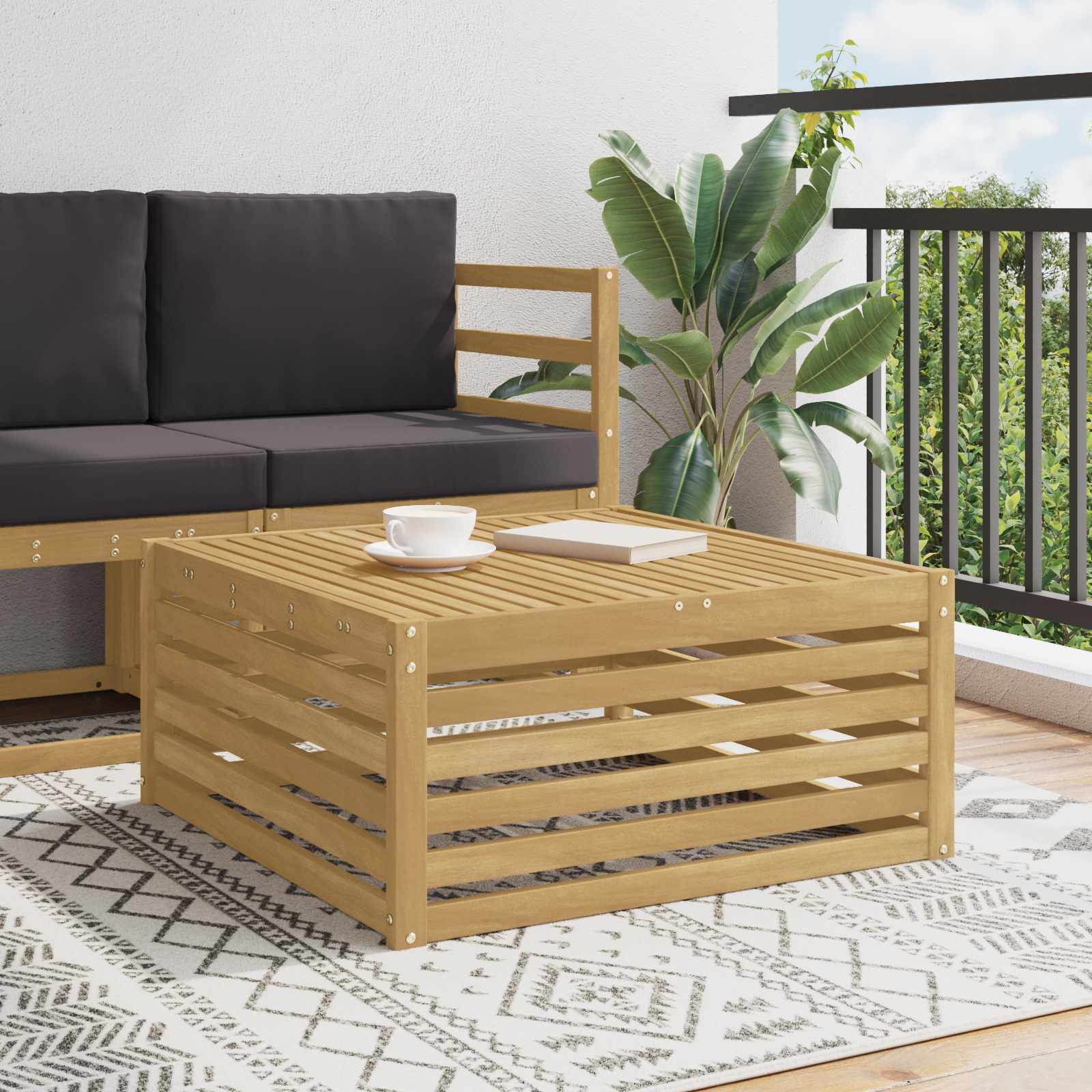 Outdoor Solid Acacia Wood 79 X 79 X 37 Cm