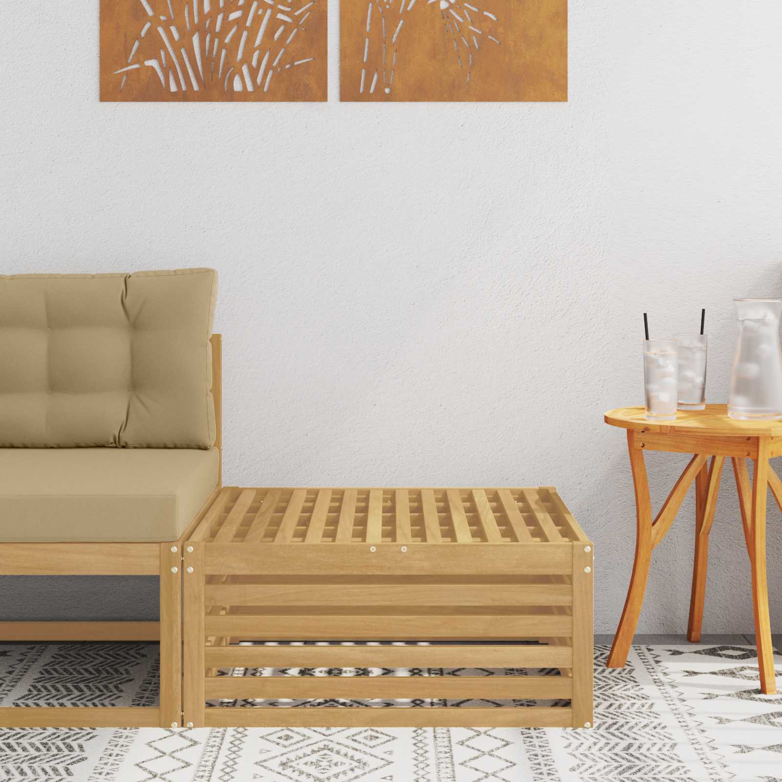 Outdoor Solid Acacia Wood 79 X 79 X 37 Cm