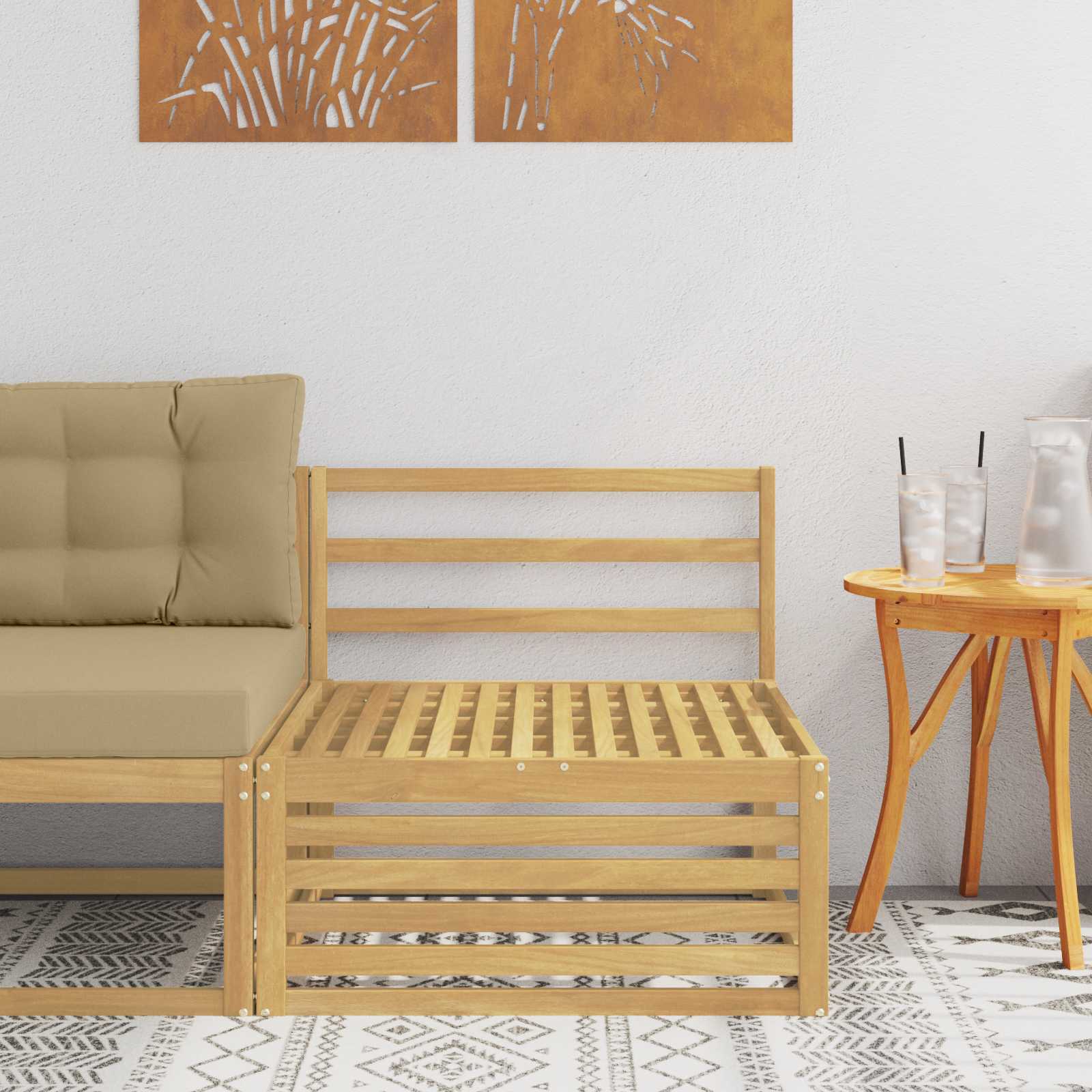 Outdoor Solid Acacia Wood 79 X 79 X 37 Cm