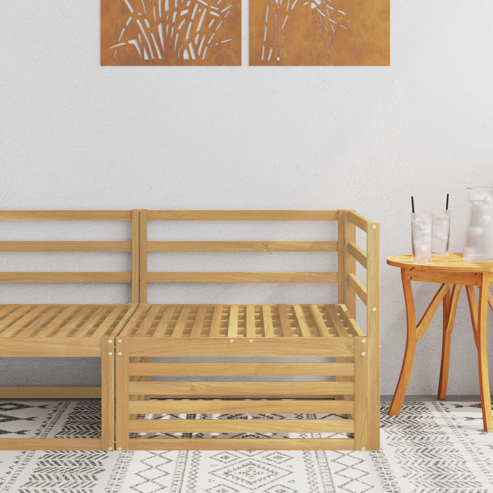 Outdoor Solid Acacia Wood 79 X 79 X 37 Cm