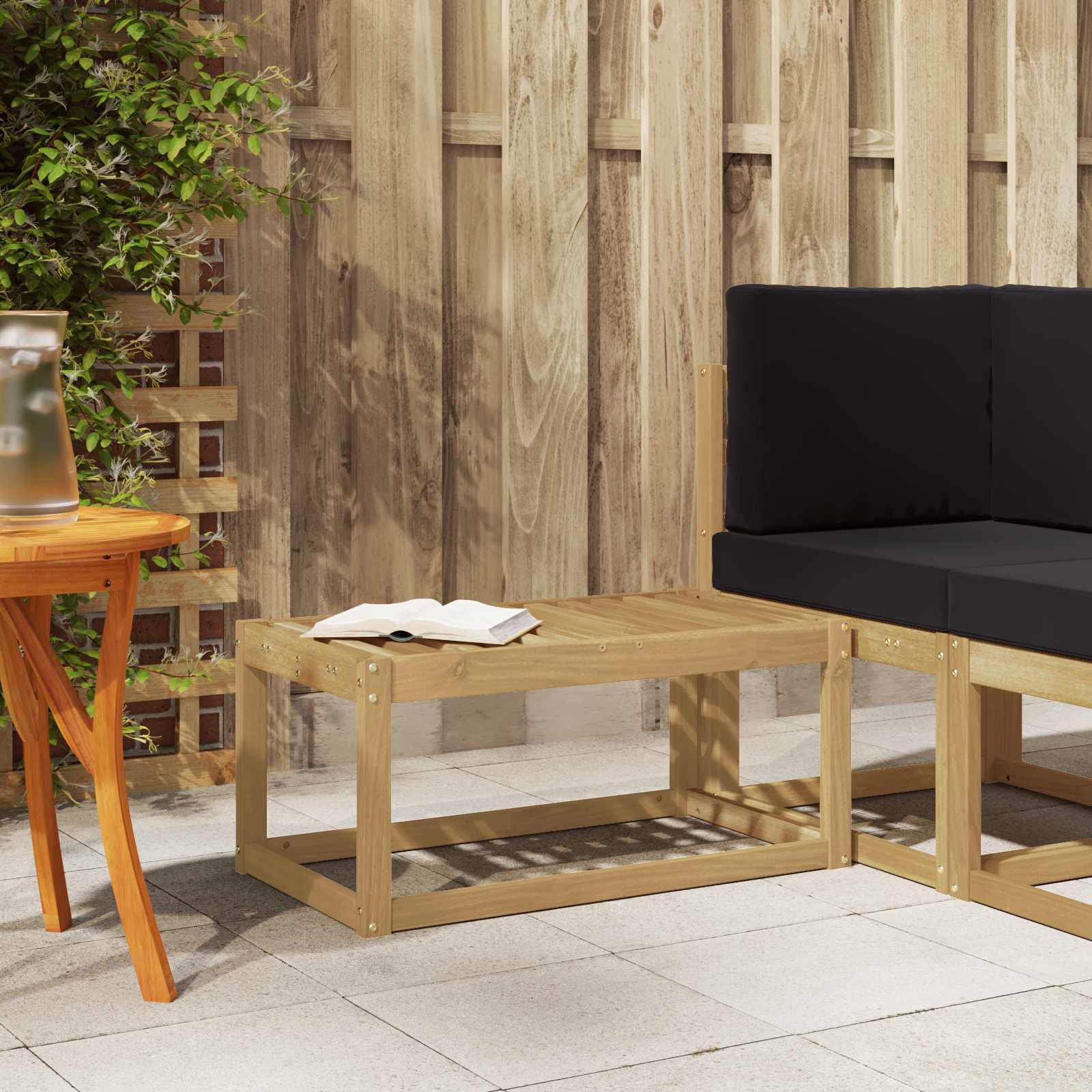 Outdoor Stool Bench 43 X 43 X 37 Cm Solid Acacia Wood