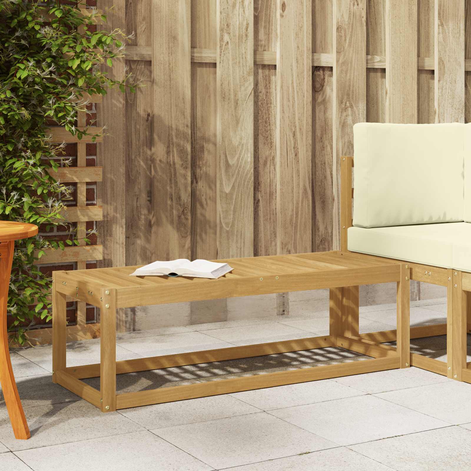 Outdoor Stool Bench 43 X 43 X 37 Cm Solid Acacia Wood