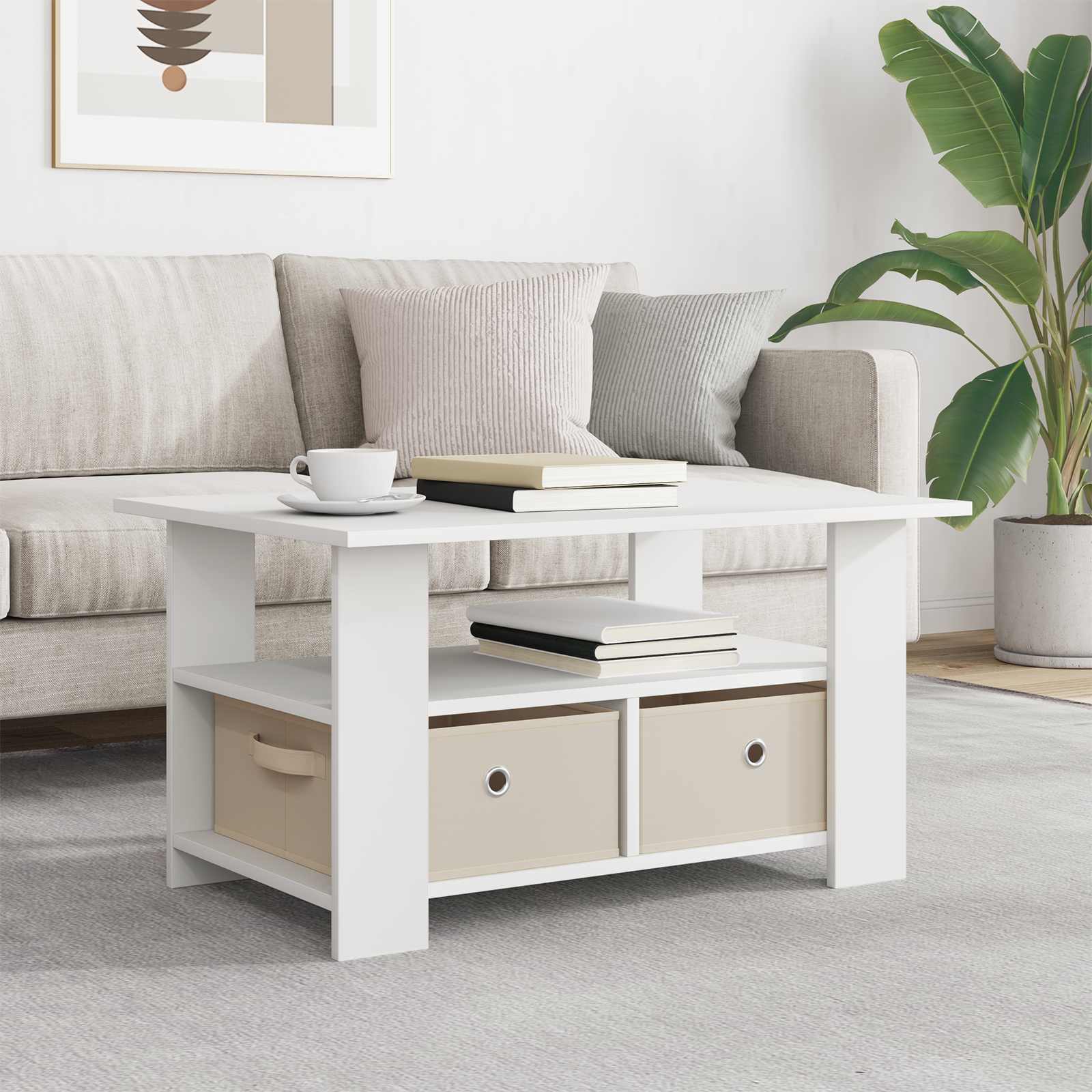 Coffee Table 77 X 55 X 42 Cm Engineered Wood