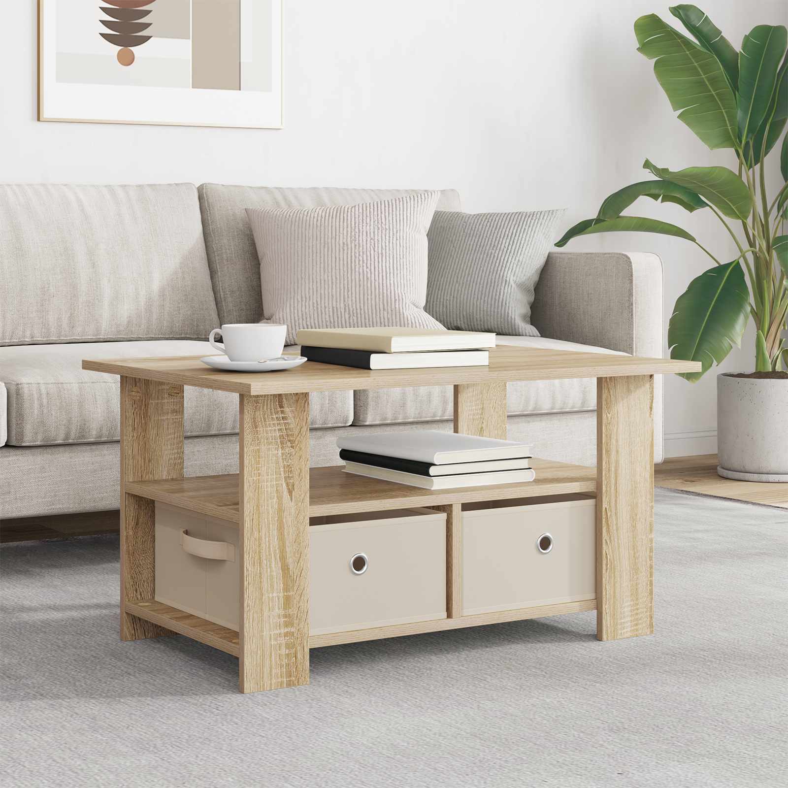 Coffee Table 77 X 55 X 42 Cm Engineered Wood