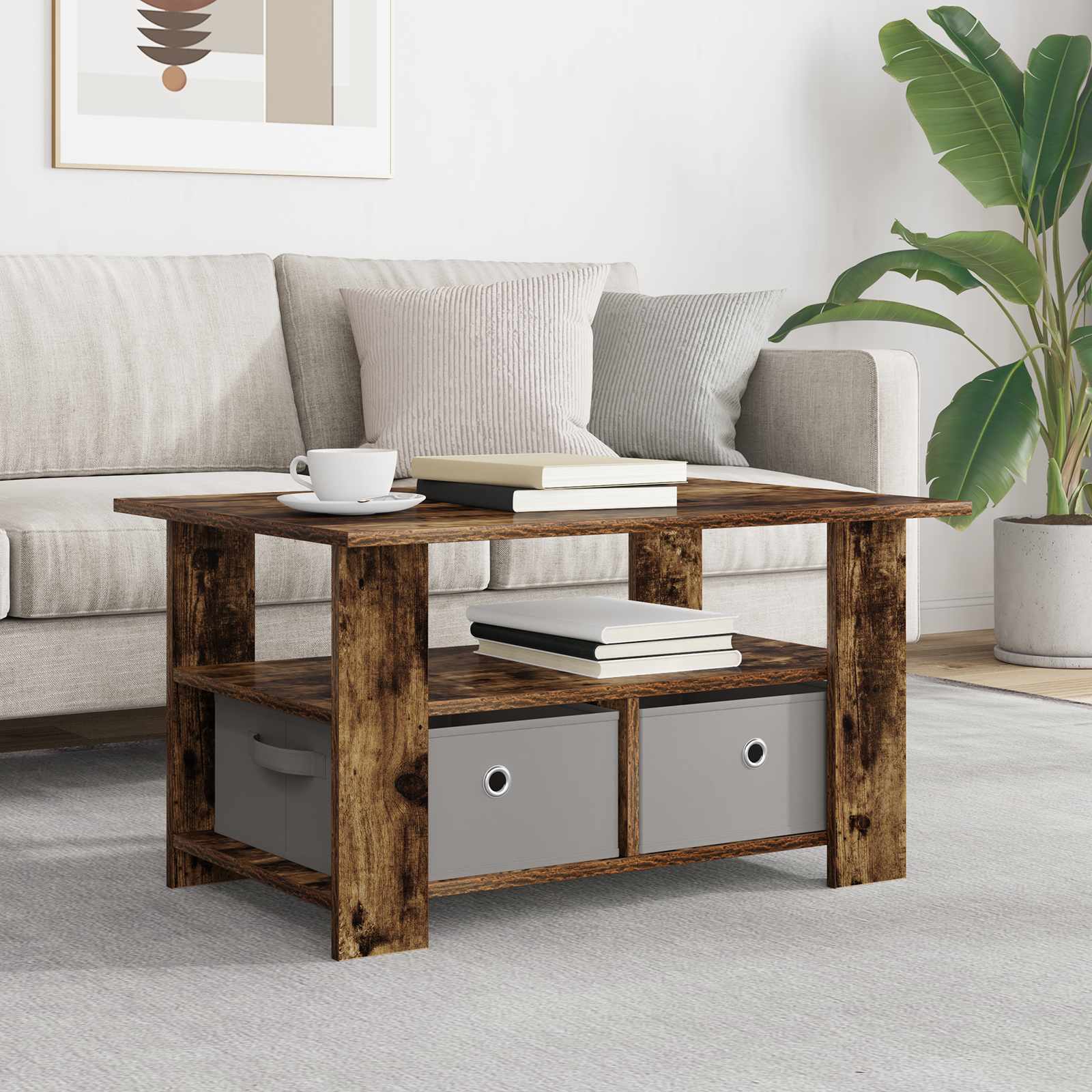 Coffee Table 77 X 55 X 42 Cm Engineered Wood
