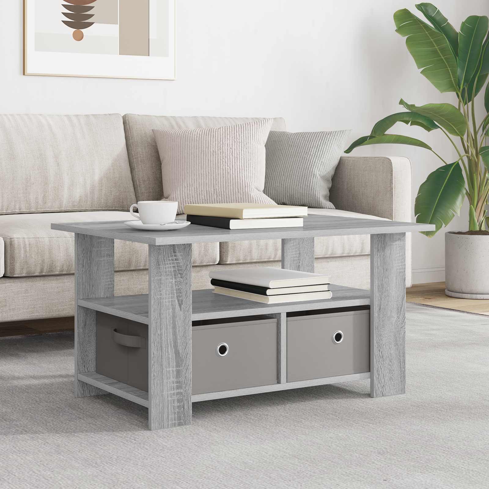 Coffee Table 77 X 55 X 42 Cm Engineered Wood