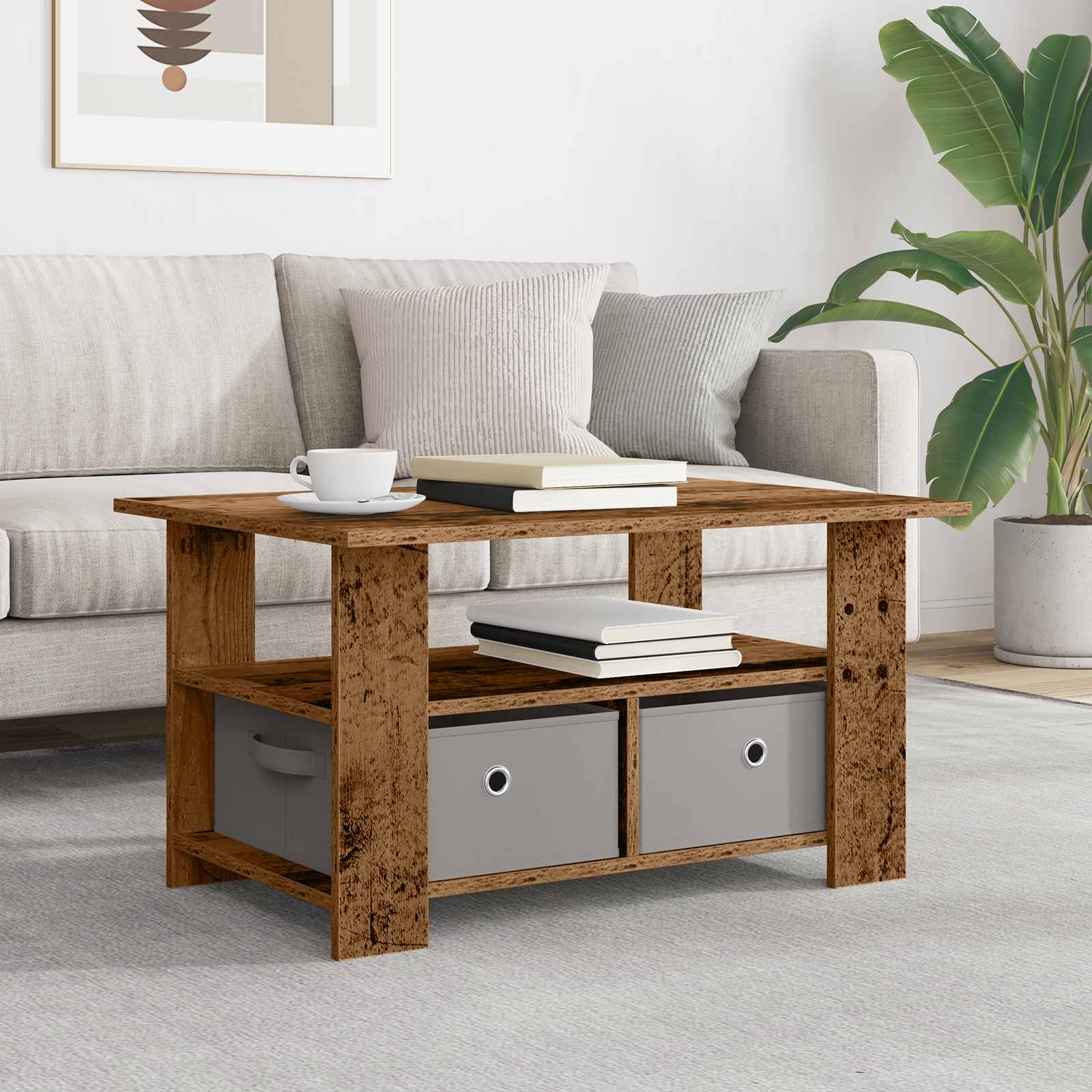 Coffee Table 77 X 55 X 42 Cm Engineered Wood
