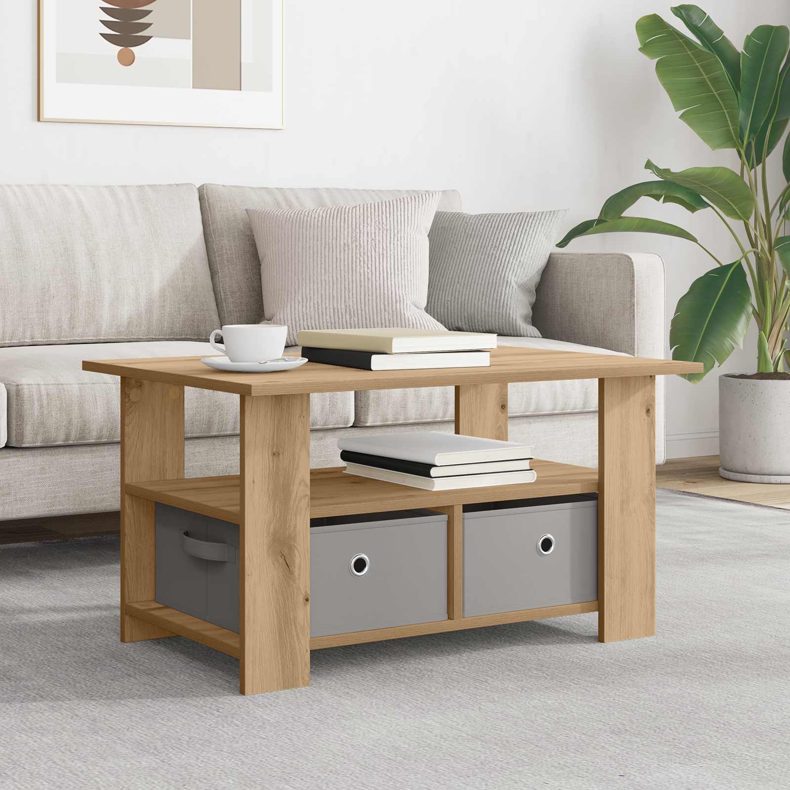 Coffee Table 77 X 55 X 42 Cm Engineered Wood