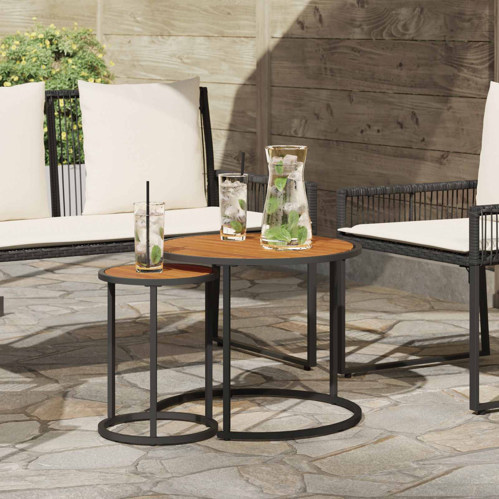 Coffee Table Set 2 Pcs 55 X 55 X 45 Cm Steel