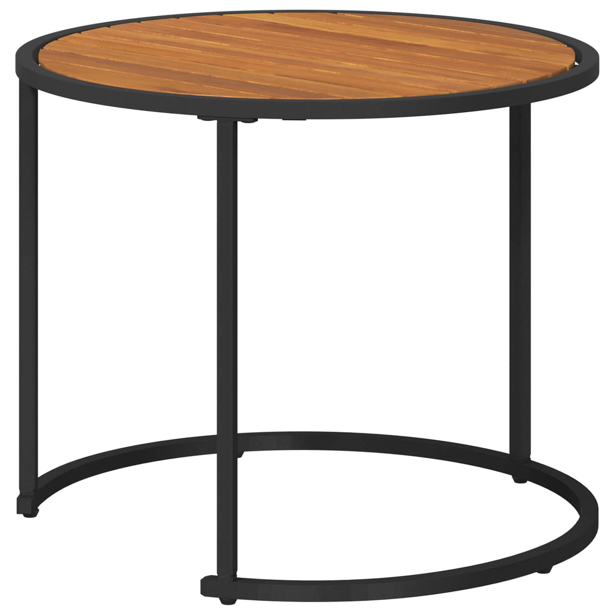 Coffee Table Set 2 Pcs 55 X 45 Cm Steel 55 X 55 X 45 Cm Weather Resistant Glass