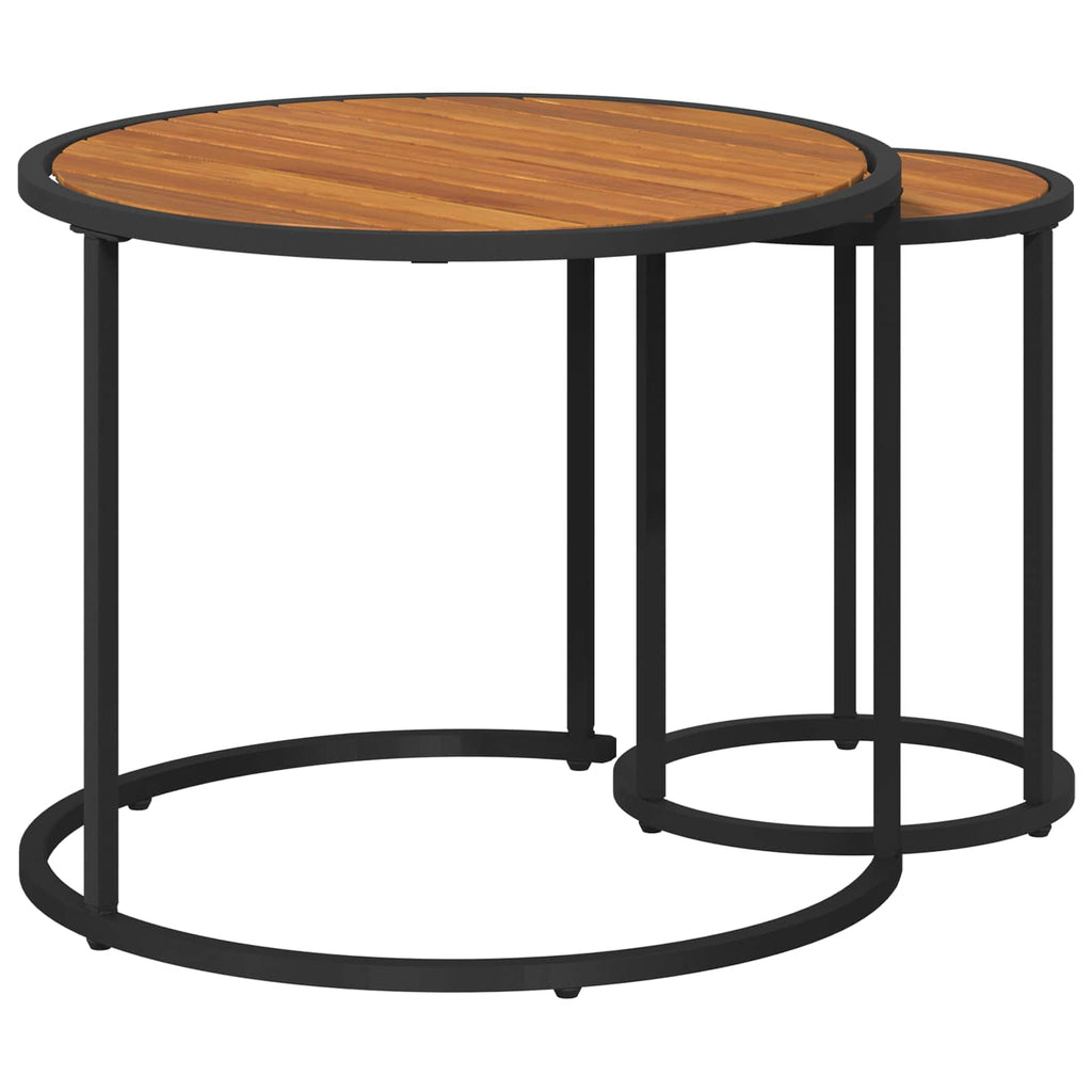 Coffee Table Set 2 Pcs 55 X 45 Cm Steel 55 X 55 X 45 Cm Weather Resistant Glass