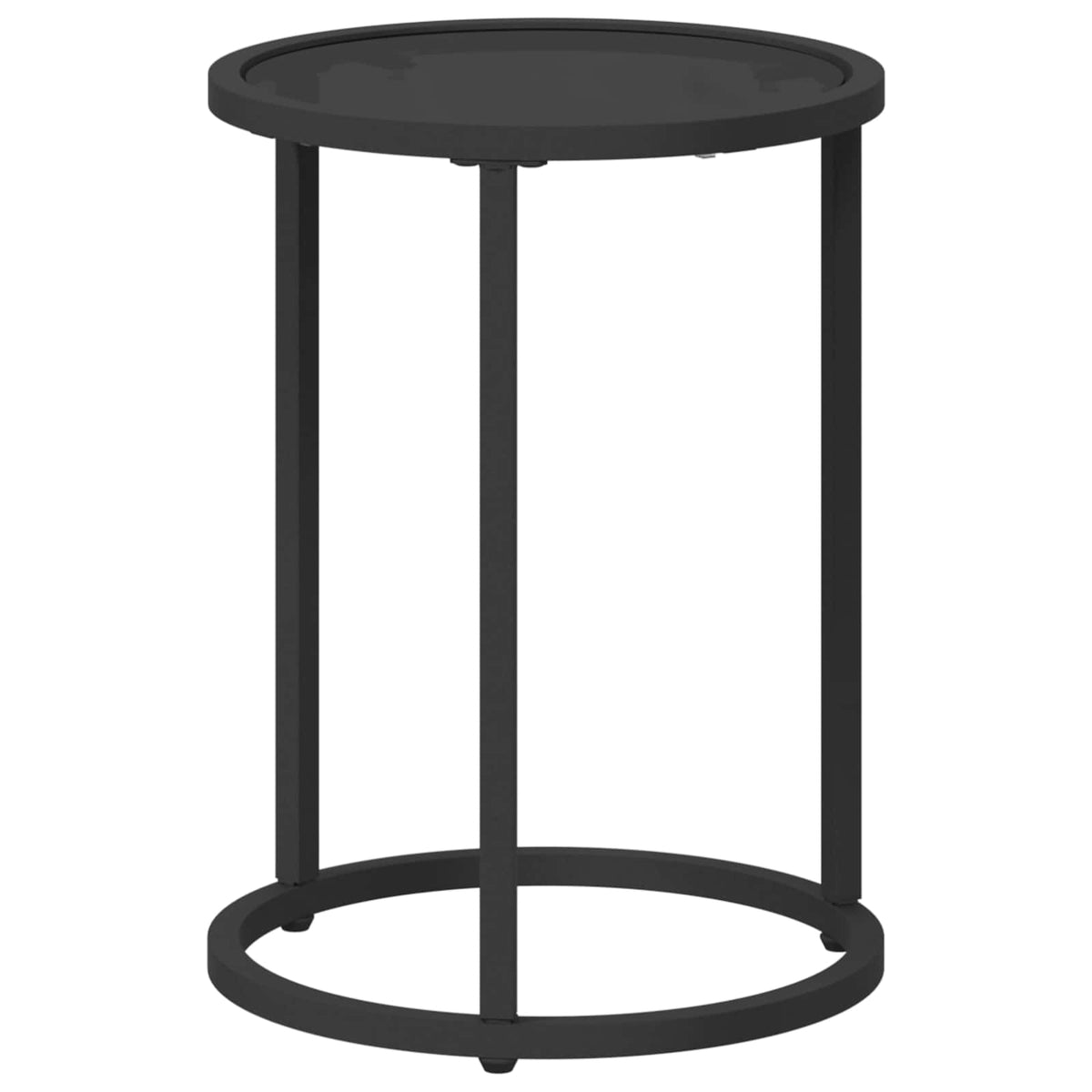 Coffee Table Set 2 Pcs 55 X 45 Cm Steel 55 X 55 X 45 Cm Weather Resistant Glass