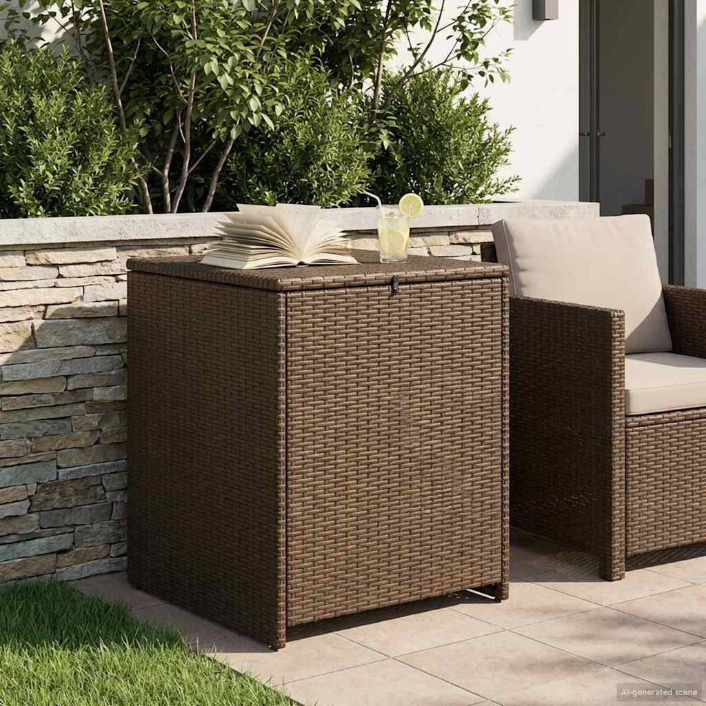 Outdoor Storage Boxes Garden Cushion Box Poly Rattan 55Cm Chest Grey Black Brown