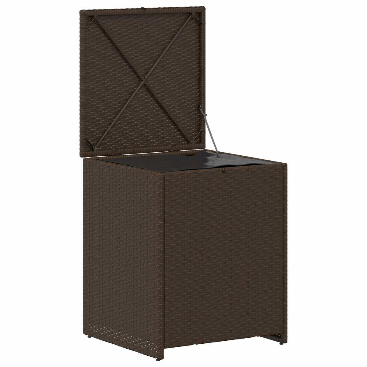 Outdoor Storage Boxes Garden Cushion Box Poly Rattan 55cm Chest Grey Black Brown