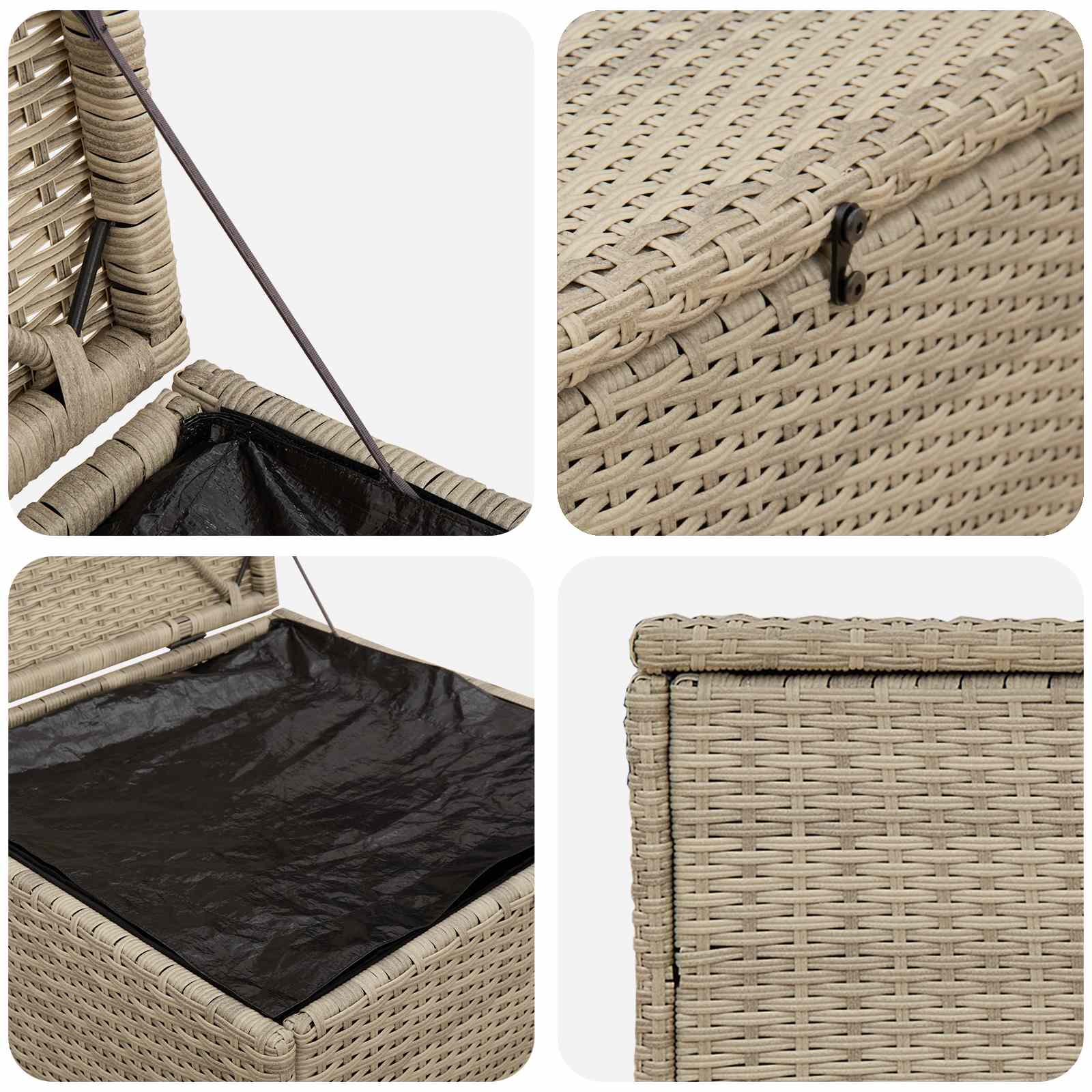 Cushion Box 55 X 55 X 69 Cm Poly Rattan