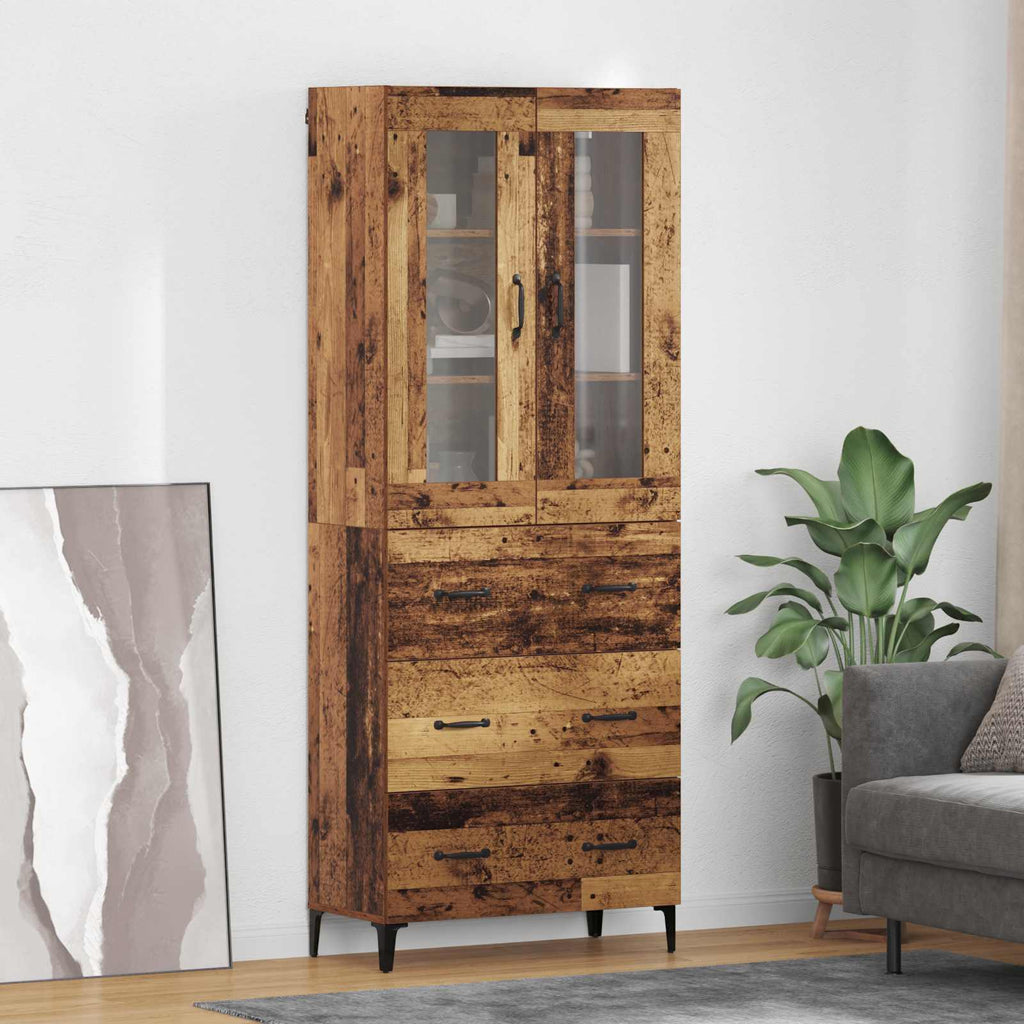 Highboard 69.5 X 34 X 180 Cm Engineered Wood
