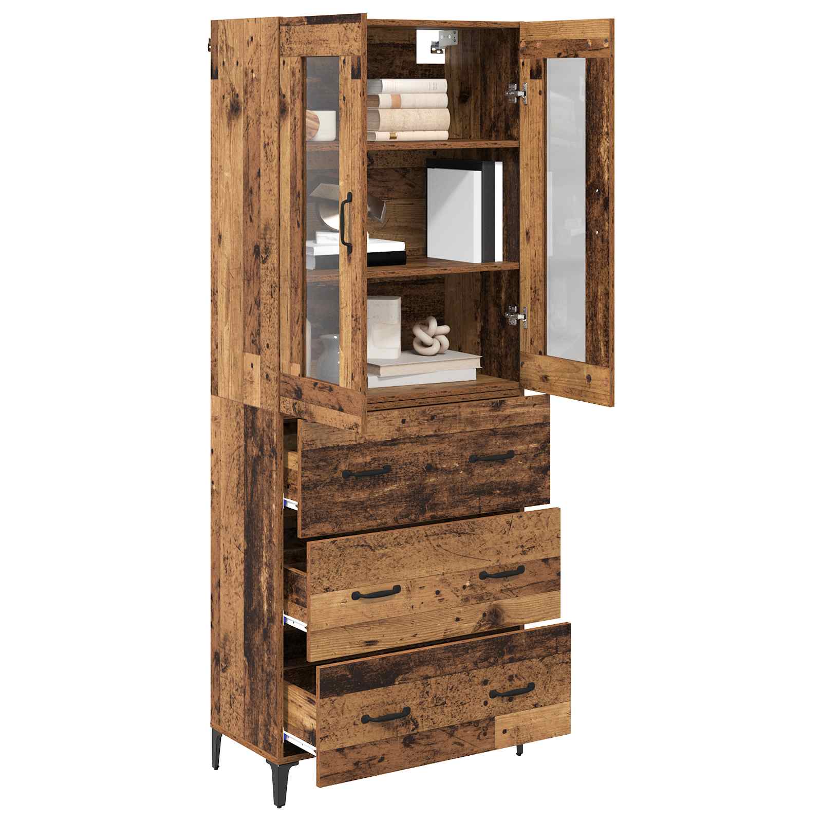 Highboard 69.5 X 34 X 180 Cm Engineered Wood