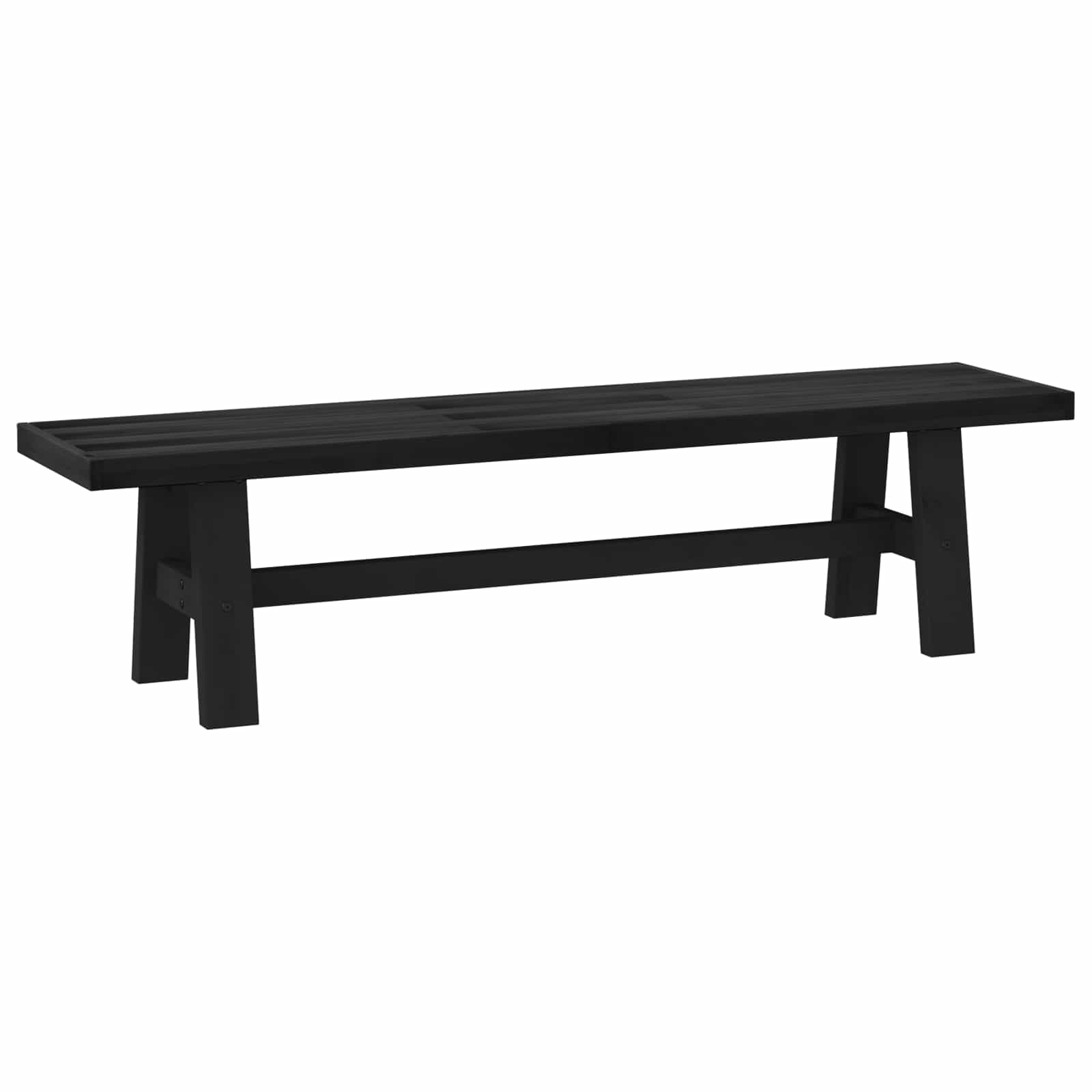 Dining Bench Noain 180 X 41 X 45 Cm Solid Pine Wood Black