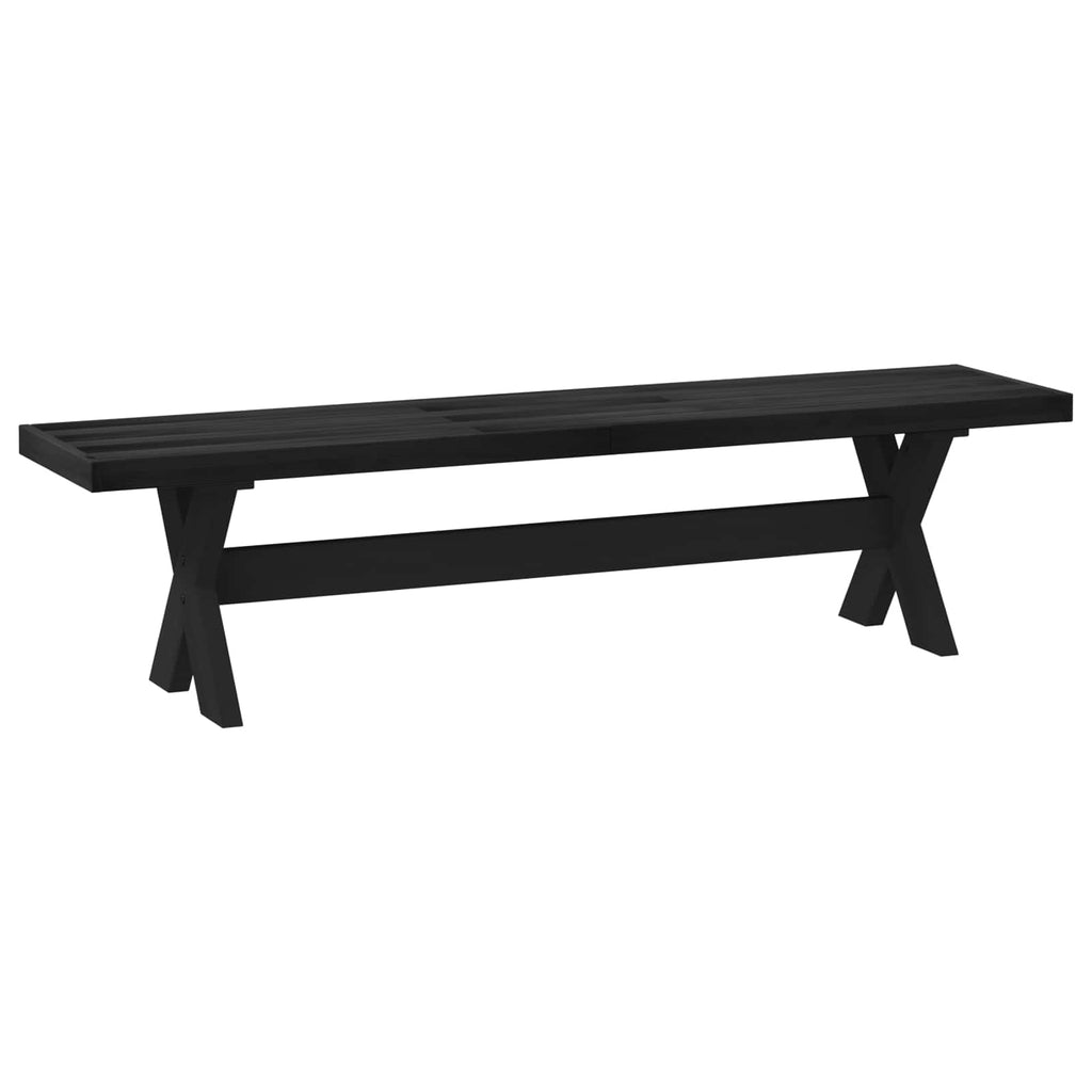 Dining Bench Noain 180 X 41 X 45 Cm Solid Pine Wood Black