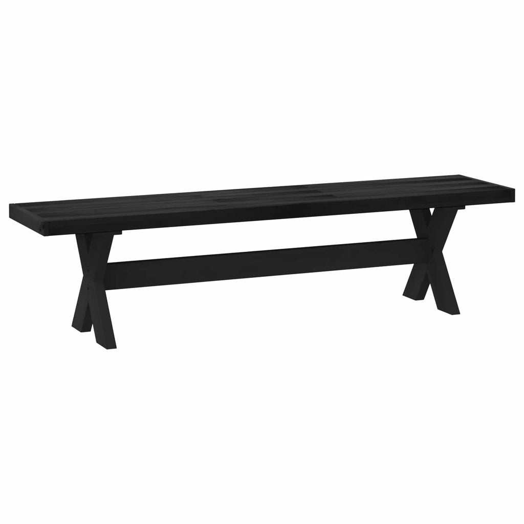 Dining Bench Noain 180 X 41 X 45 Cm Solid Pine Wood Black