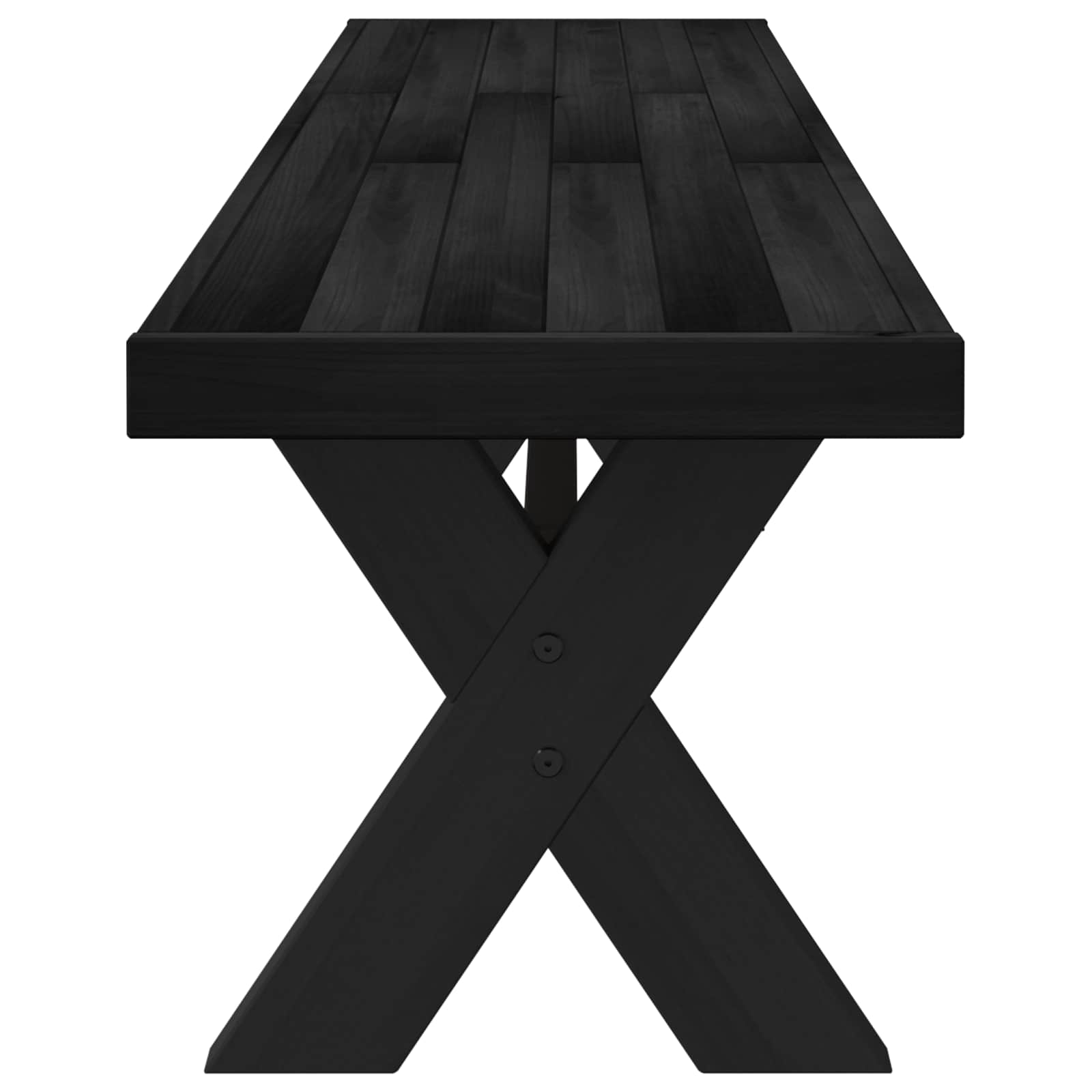 Dining Bench Noain 180 X 41 X 45 Cm Solid Pine Wood Black