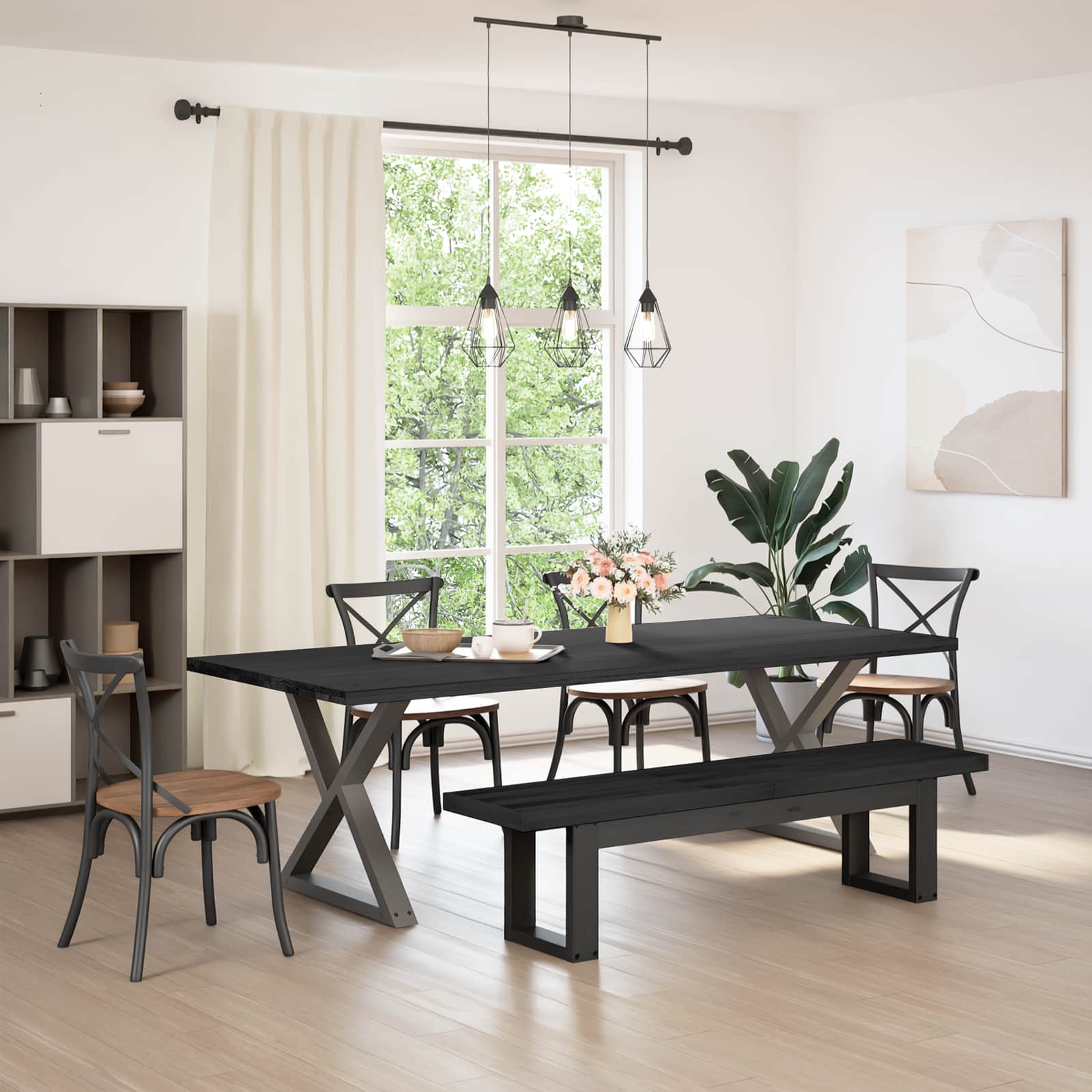 Dining Bench Noain A-Shaped Legs 180X40X45 Cm Solid Wood Pine