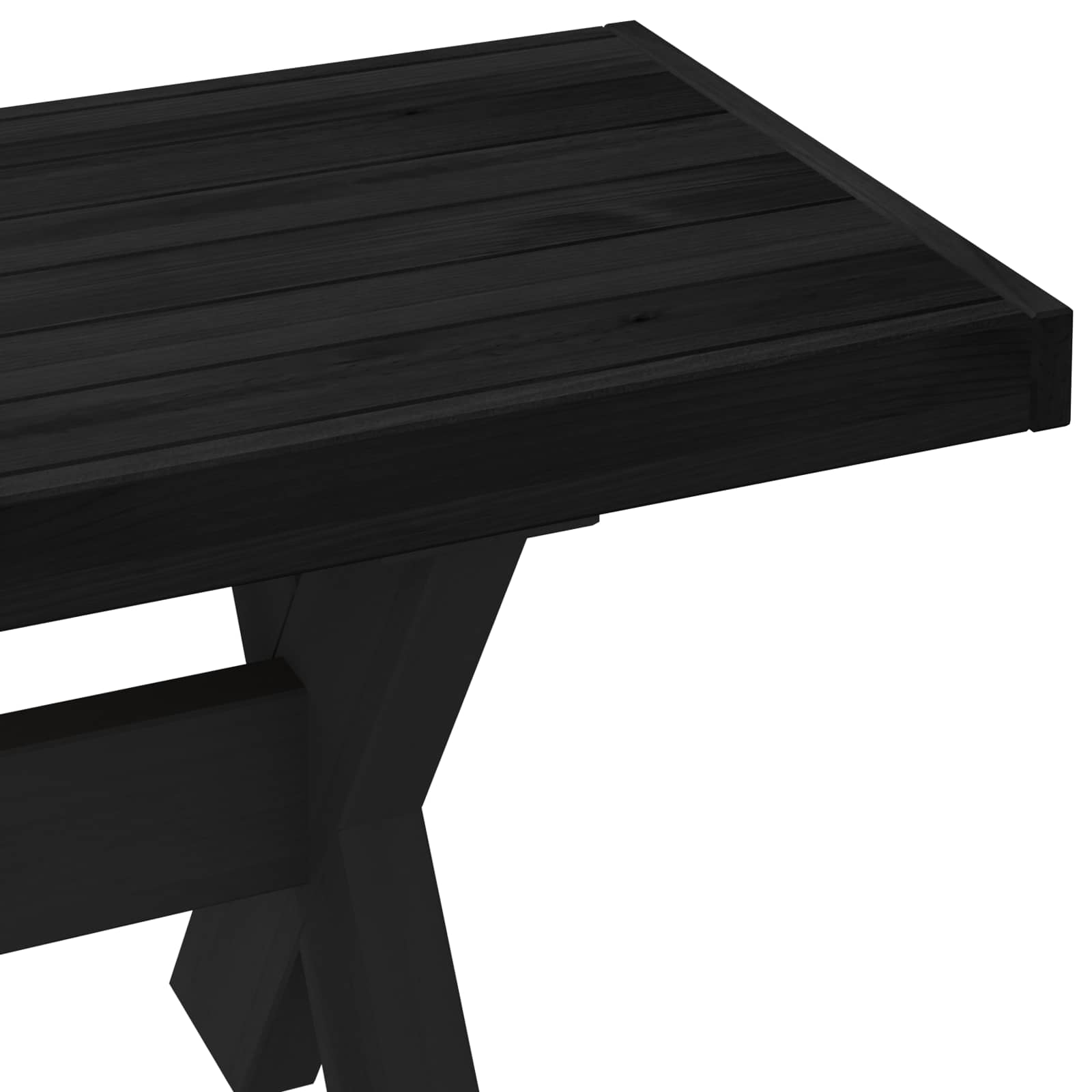 Dining Bench Noain 160 X 41 X 45 Cm Solid Pine Wood Black