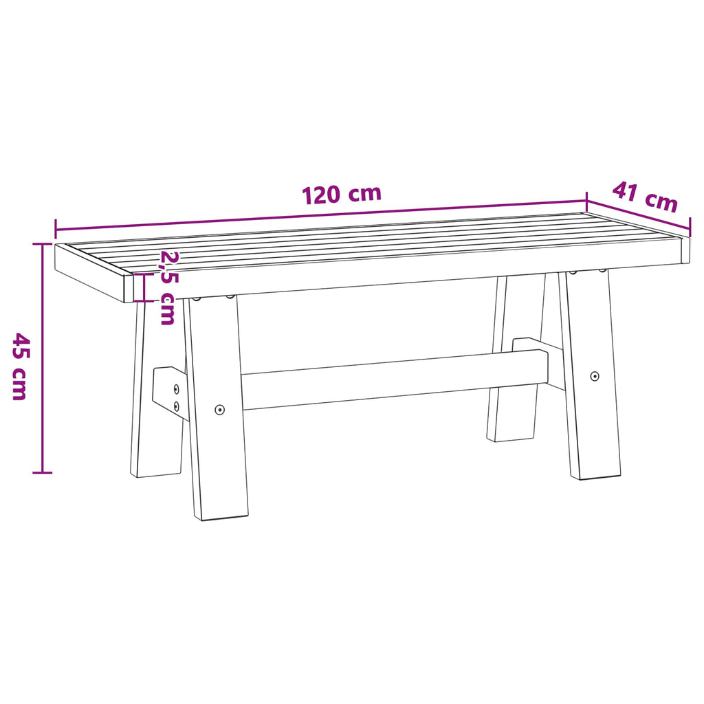 Kitchen & Dining Benches Bench Noain 120 X 41 45 Cm Solid Pine Wood Natural 120