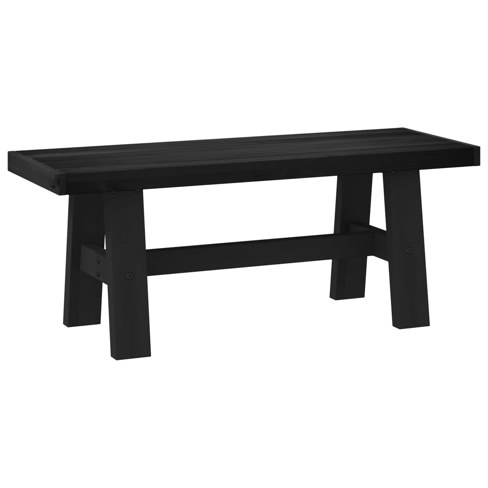Dining Bench Noain 120 X 41 X 45 Cm Solid Pine Wood Black