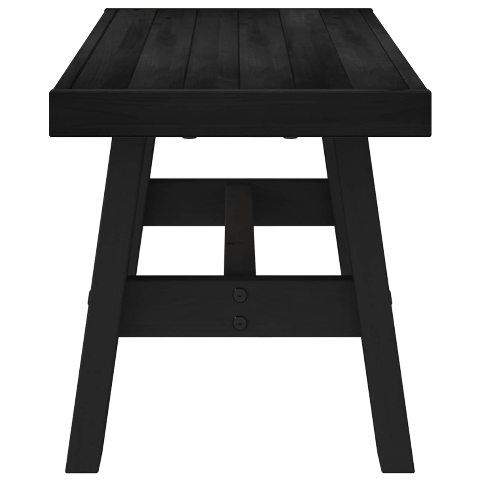 Dining Bench Noain 120 X 41 X 45 Cm Solid Pine Wood Black