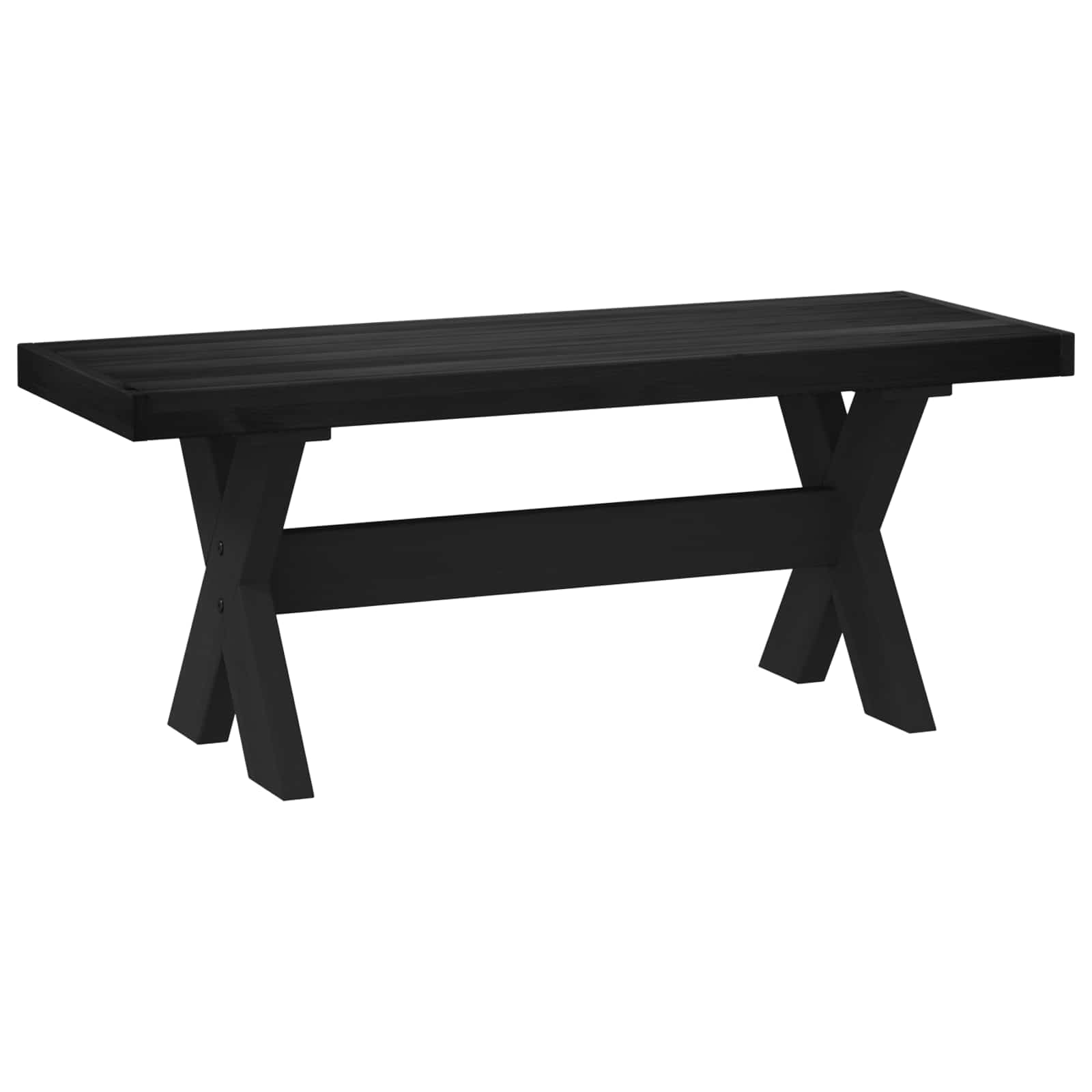 Dining Bench Noain 120 X 41 X 45 Cm Solid Pine Wood Black