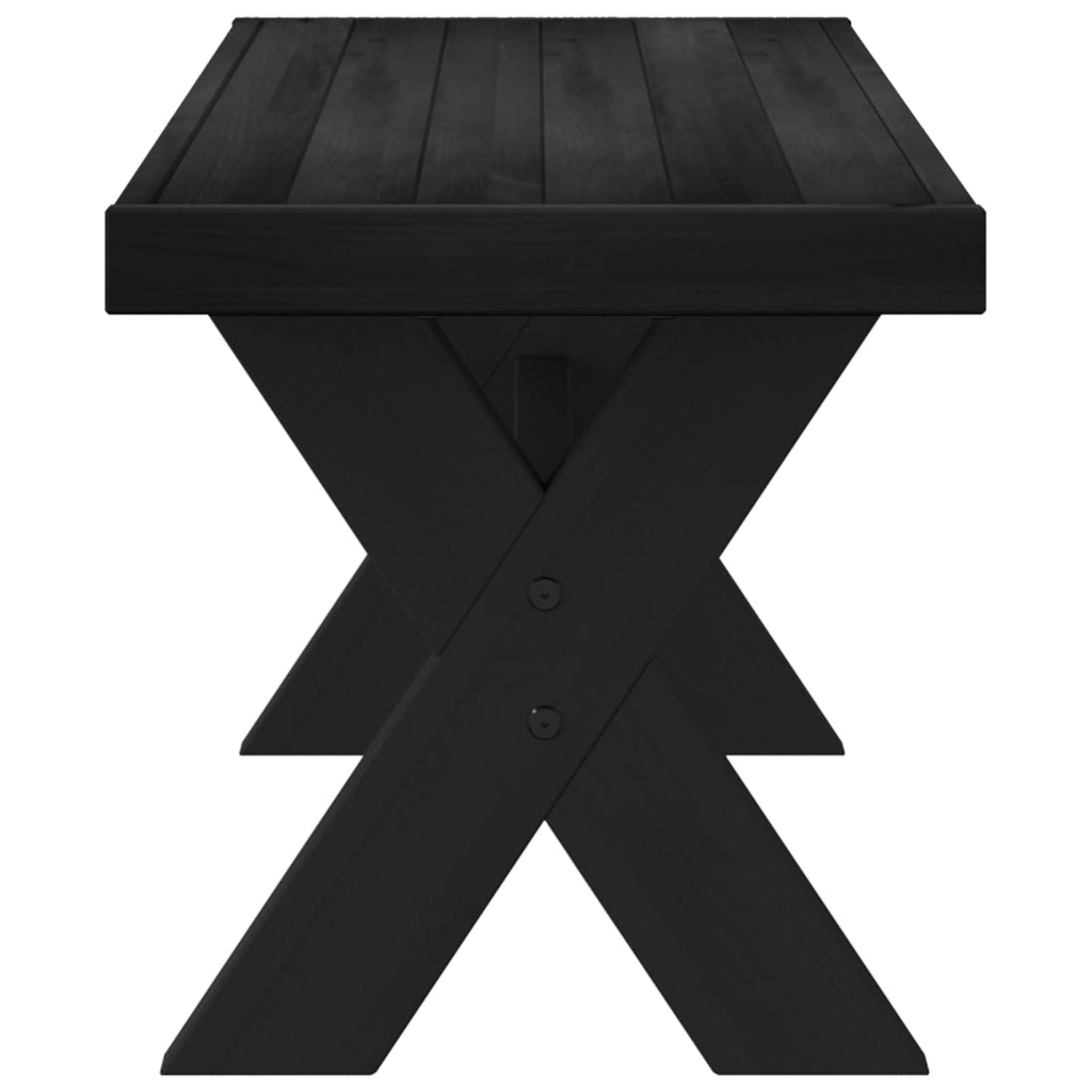 Dining Bench Noain 120 X 41 X 45 Cm Solid Pine Wood Black