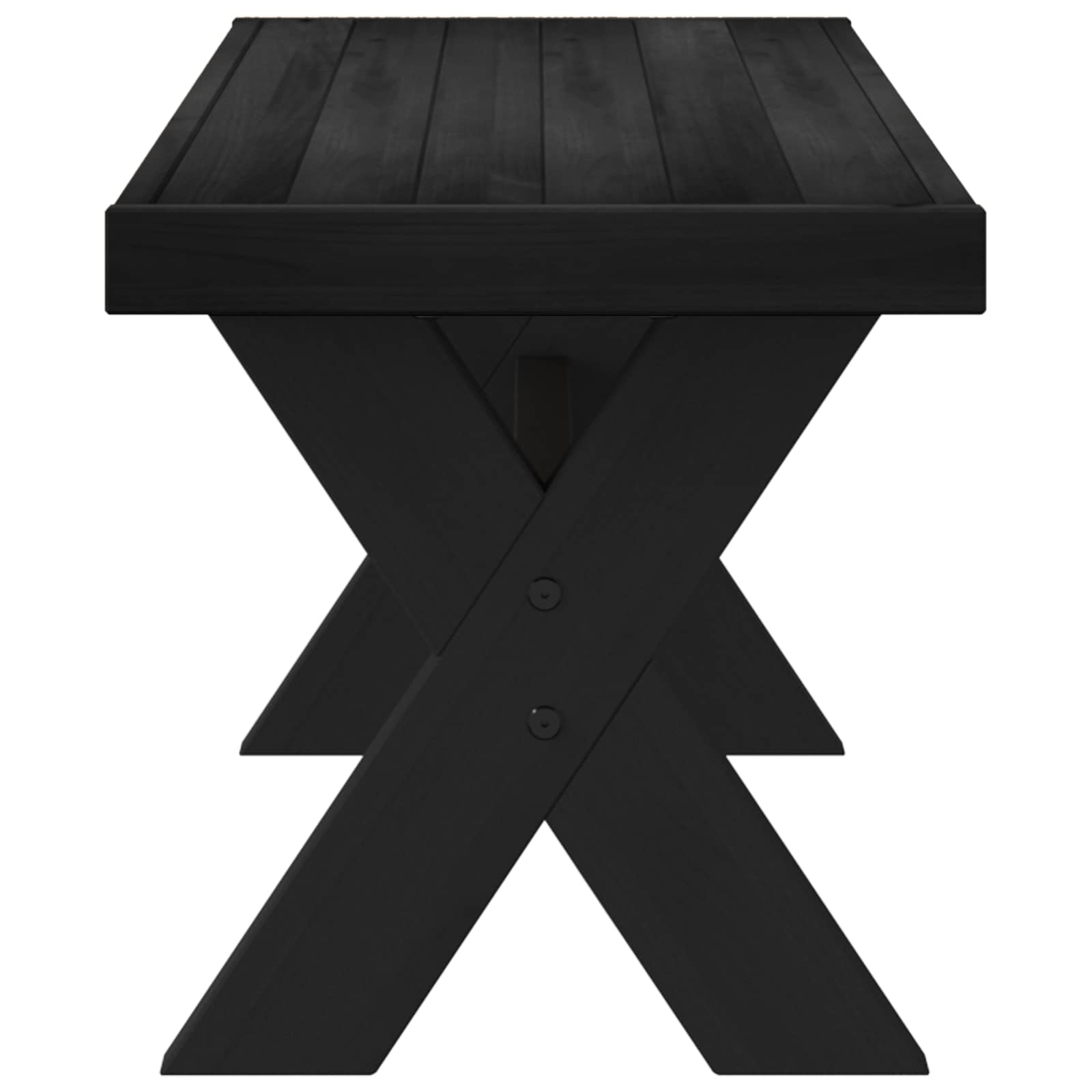 Dining Bench Noain 120 X 41 X 45 Cm Solid Pine Wood Black