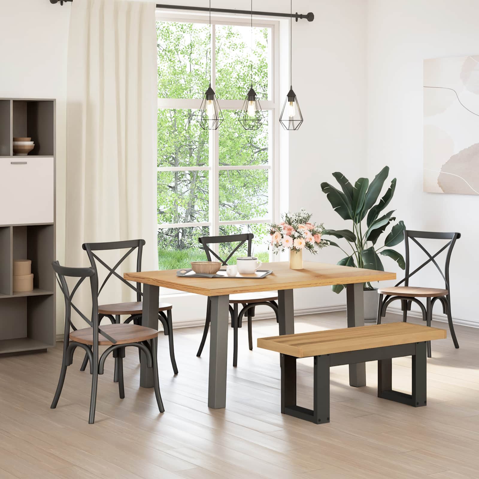 Dining Bench Noain A-Shaped Legs 180X40X45 Cm Solid Wood Pine