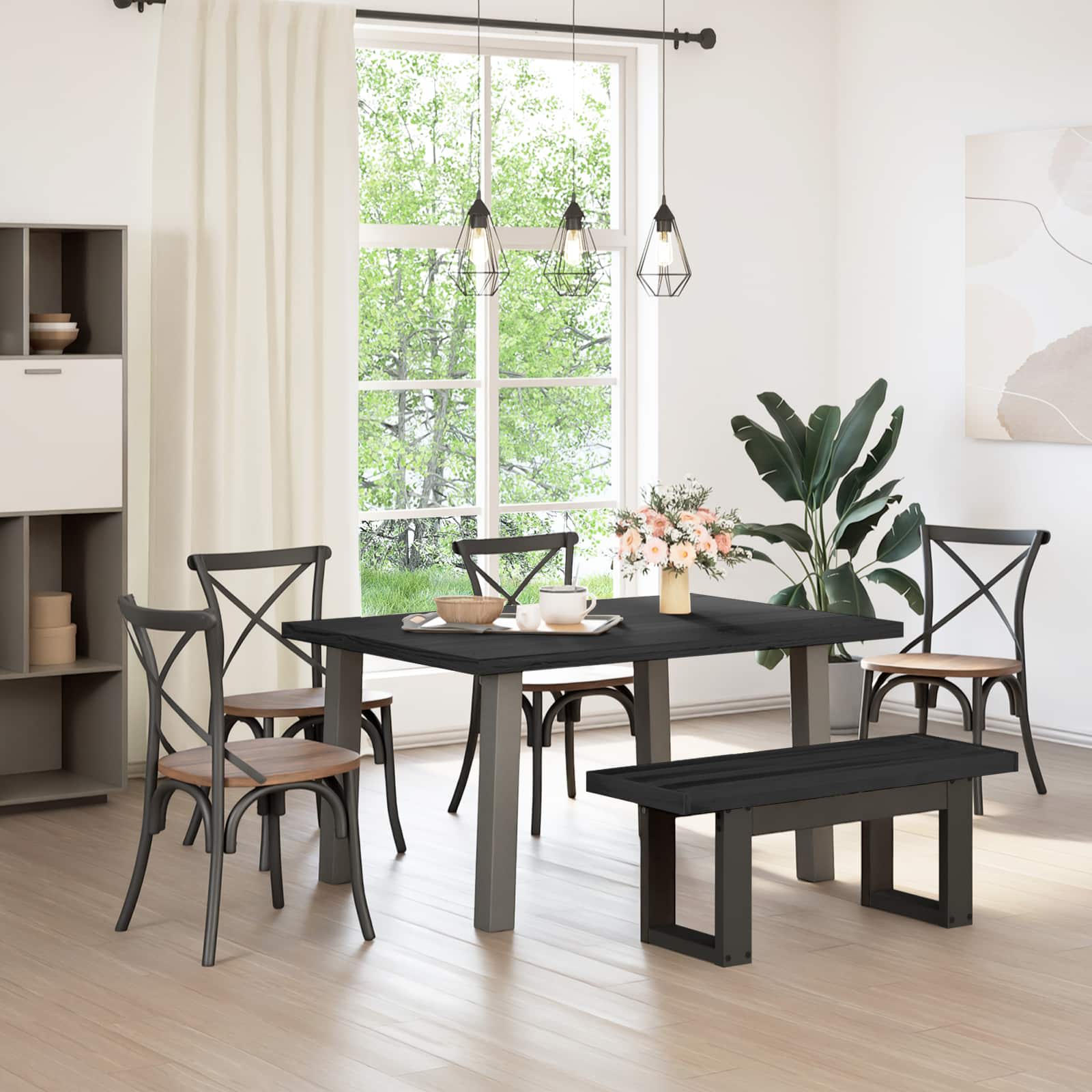 Dining Bench Noain A-Shaped Legs 180X40X45 Cm Solid Wood Pine