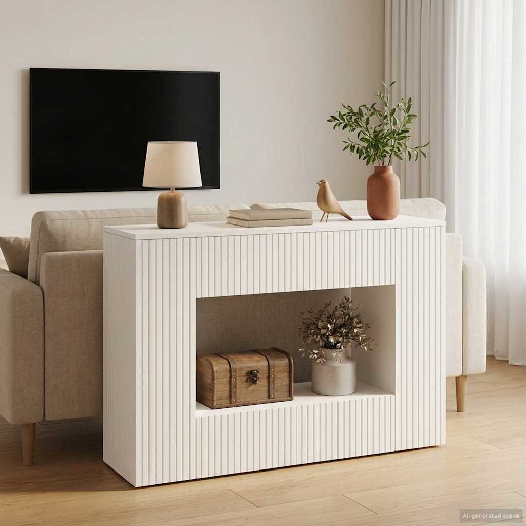 Console Table Striped Engineered Wood