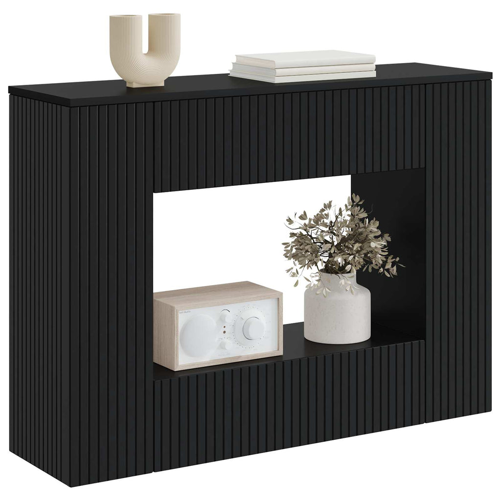 Console Table Striped Engineered Wood