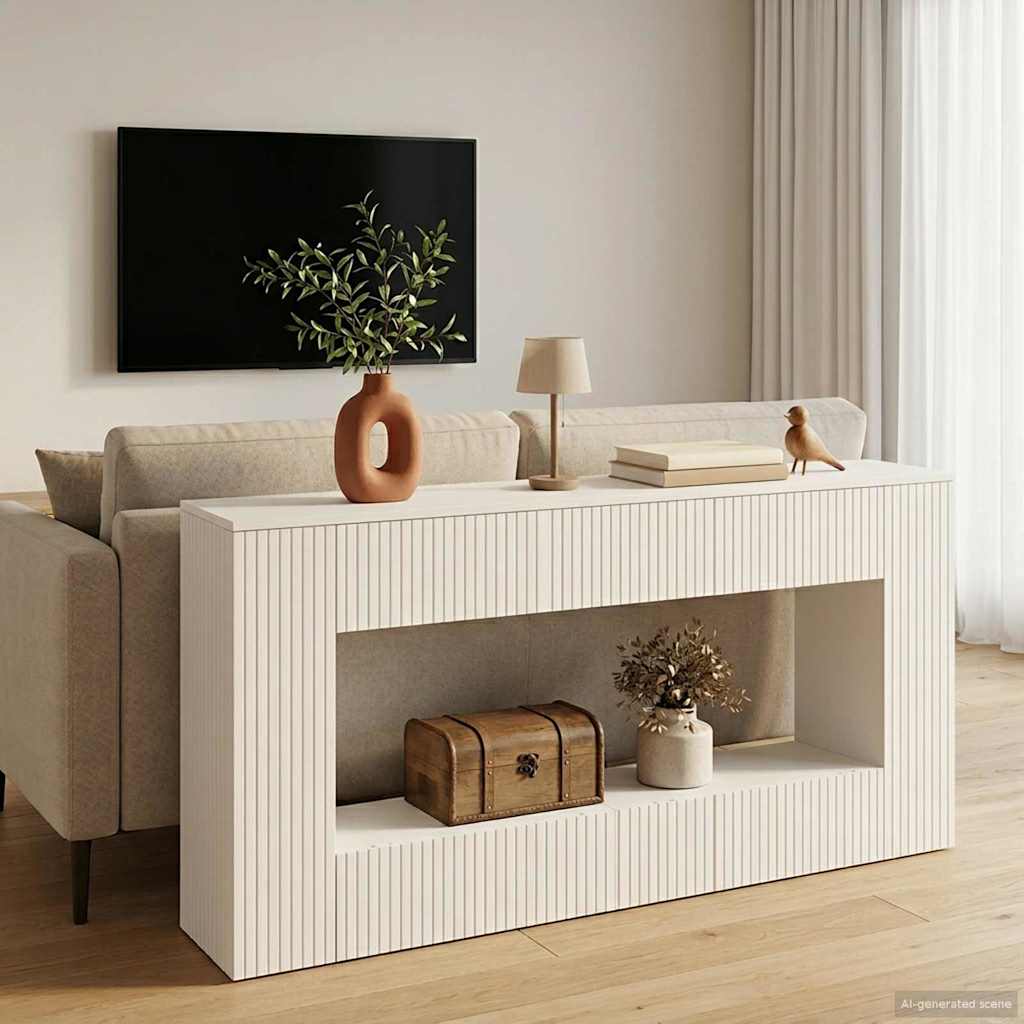 Console Table Striped Engineered Wood