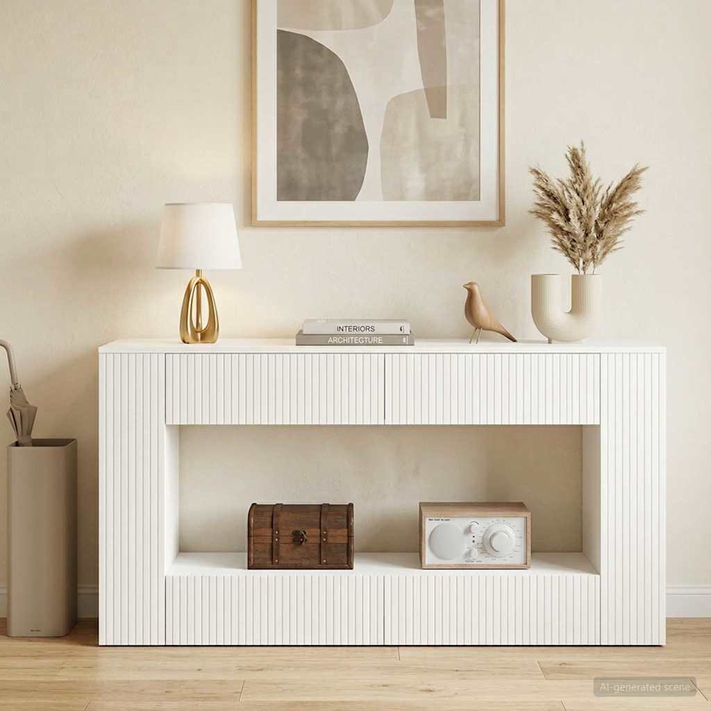 Console Table Striped Engineered Wood